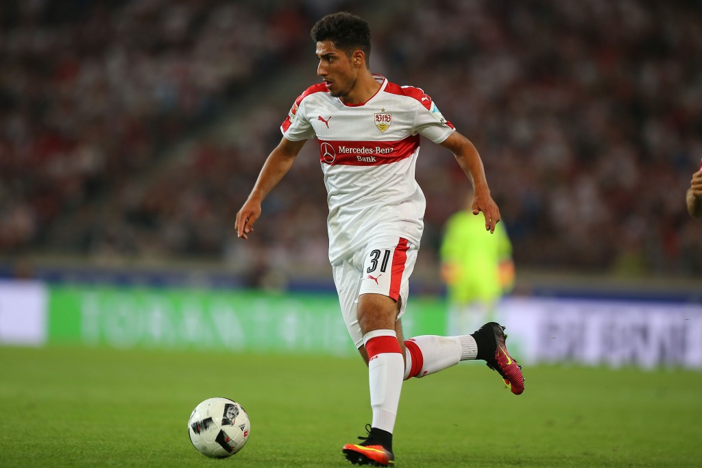 STUTTGART, GERMANY - AUGUST 08: Berkay Oezcan of Stuttgart runs with the ball during the Second Bundesliga match between VfB Stuttgart and FC St. Pauli at Mercedes-Benz Arena on August 8, 2016 in Stuttgart, Germany. (Photo by Thomas Niedermueller/Bongarts/Getty Images)