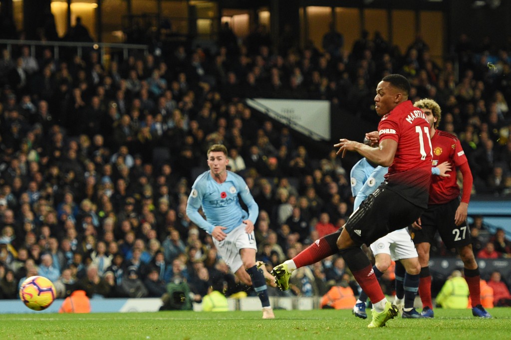 Martial on the scoresheet again (Photo by OLI SCARFF/AFP/Getty Images)