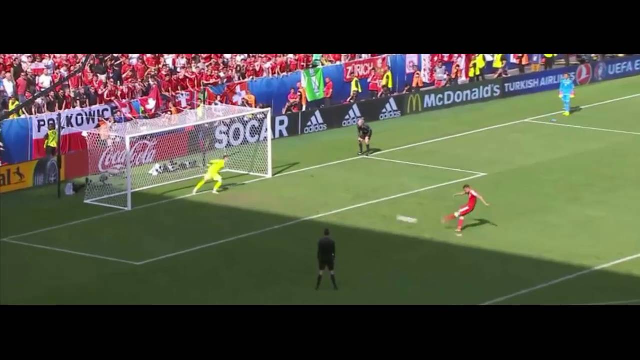 Granit Xhaka missed penalty vs Poland 25/6/2016