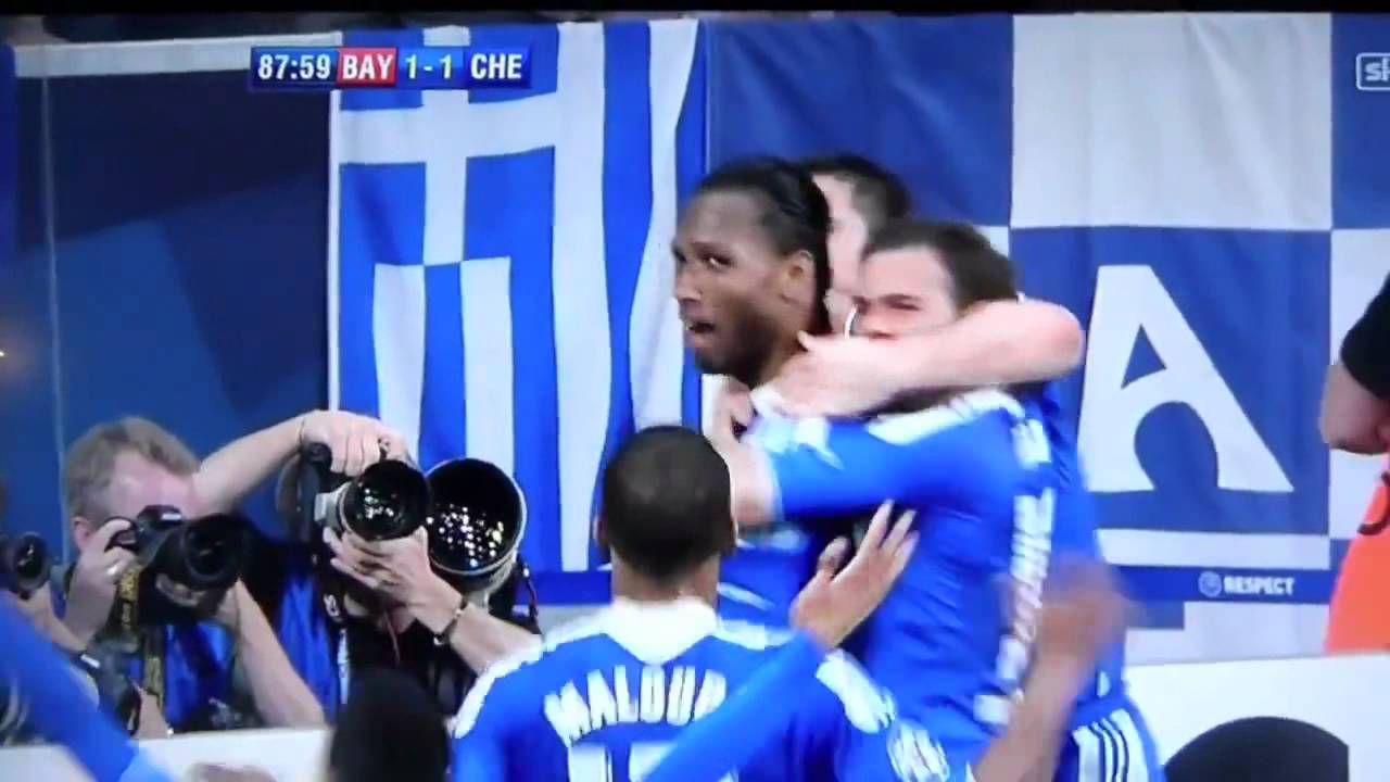 Drogba goal vs Bayern Munich - Martin Tyler and Gary Neville Commentary
