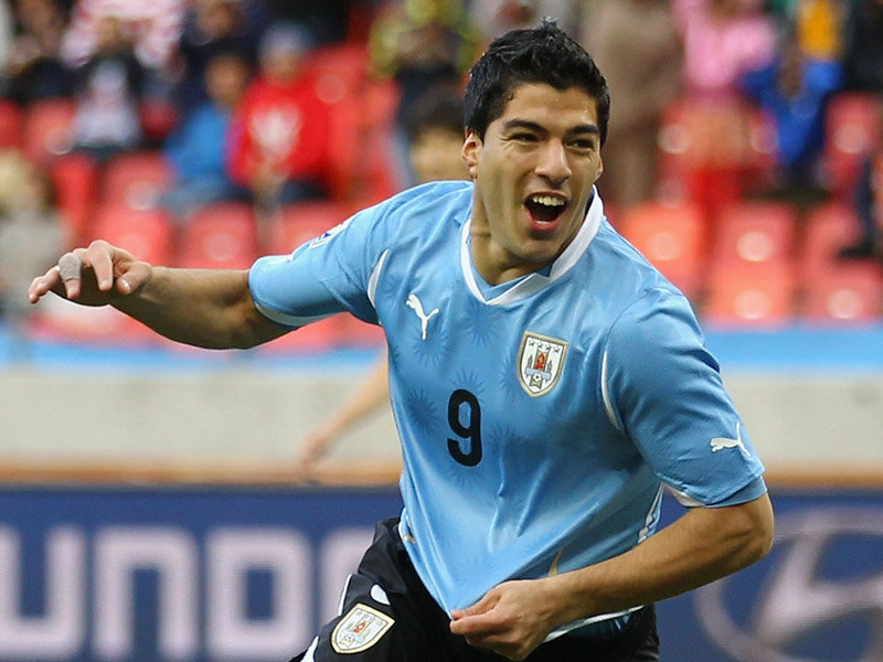 Suarez playing for Uruguay