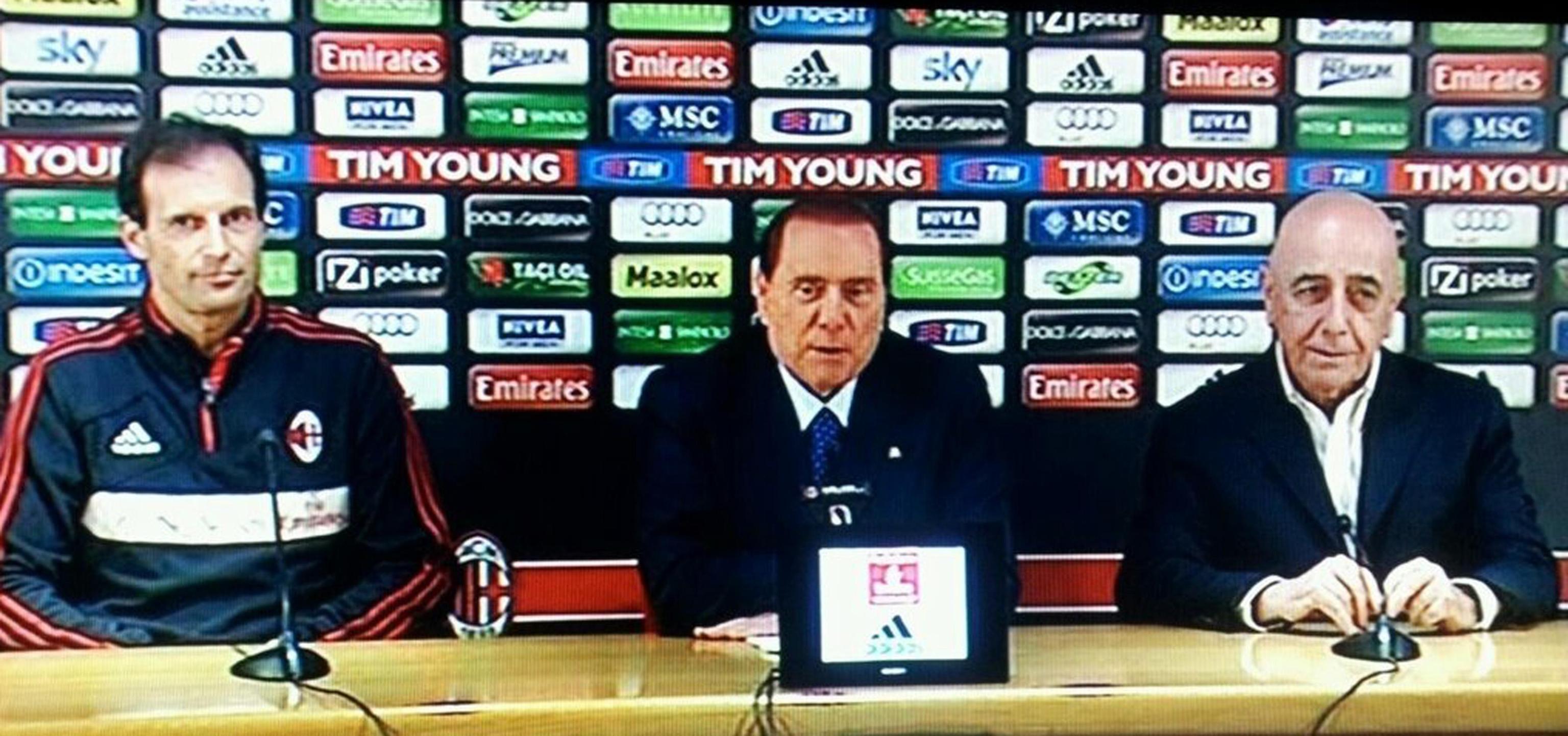 Max Allegri (manager), Silvio Berlusconi (owner), Adriano Galliani (vice-president), AC Milan |
