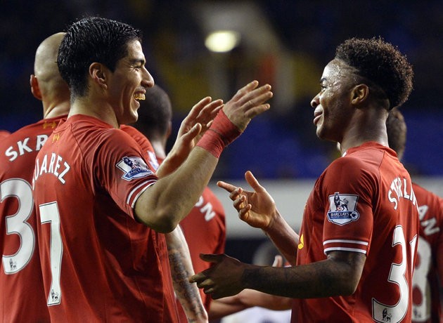 Luis Suarez (left, Liverpool striker) and Raheem Sterling (right, Liverpool winger) |