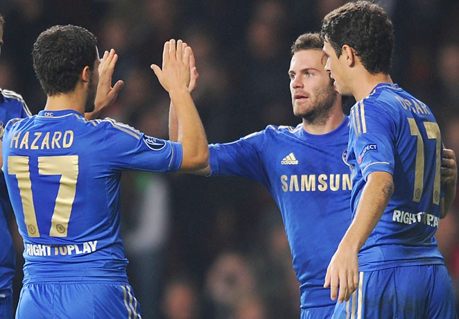 Eden Hazard (left), Juan Mata (center) and Oscar (right) - Chelsea attacking midfielders - The Three Amigos?
