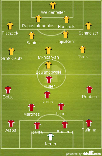 Borussia Dortmund v Bayern Munich ai??i?? Team News, Tactics, Line-ups ...