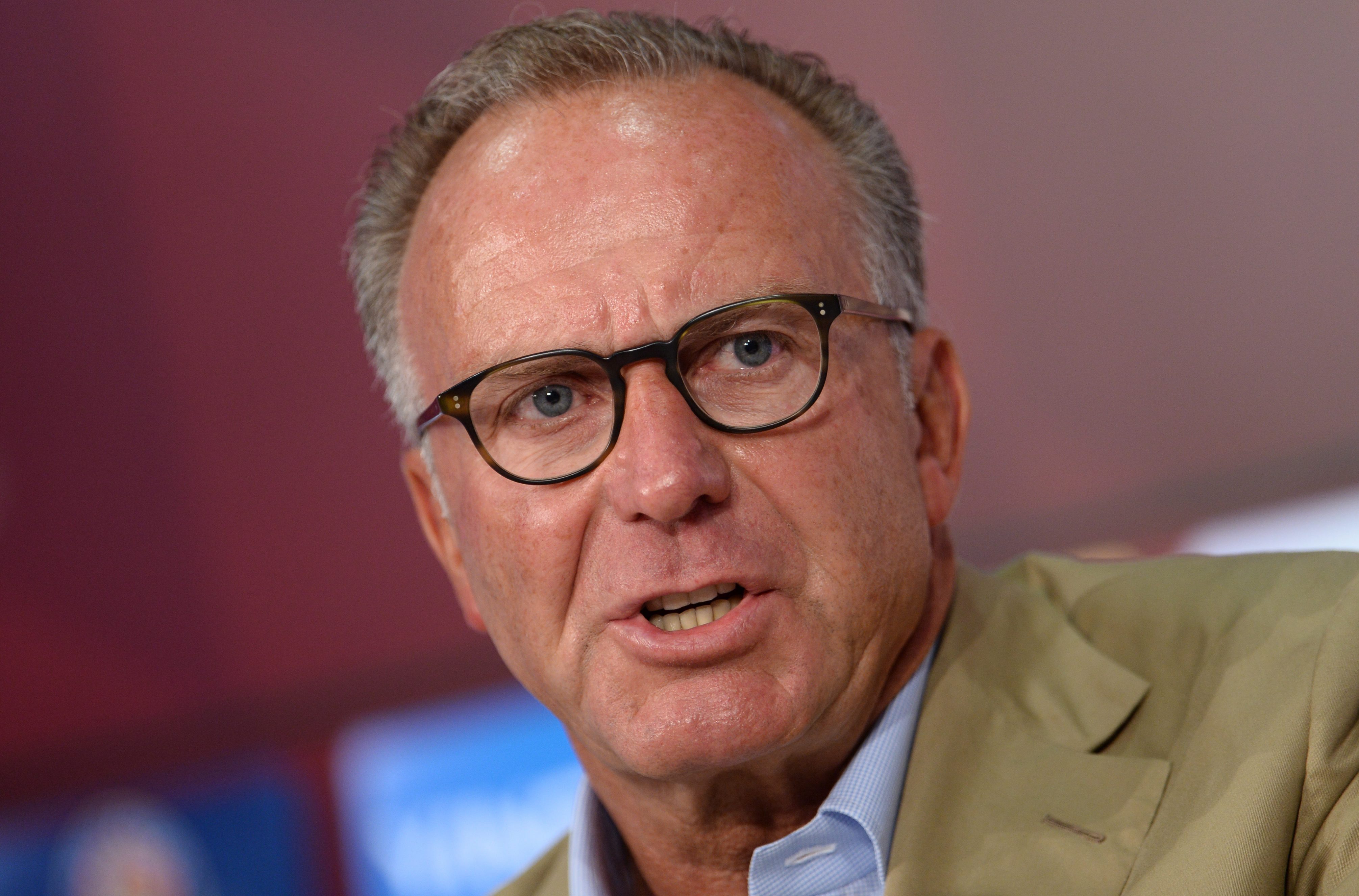 Bayern Munich's chairman Karl-Heinz Rummenigge speaks about the transfer of Munich player Bastian Schweinsteiger during a press conference of German Bundesliga soccer club FC Bayern Munich at the Allianz Arena in Munich, Germany, 11 July 2015.  EPA/Andreas Gebert