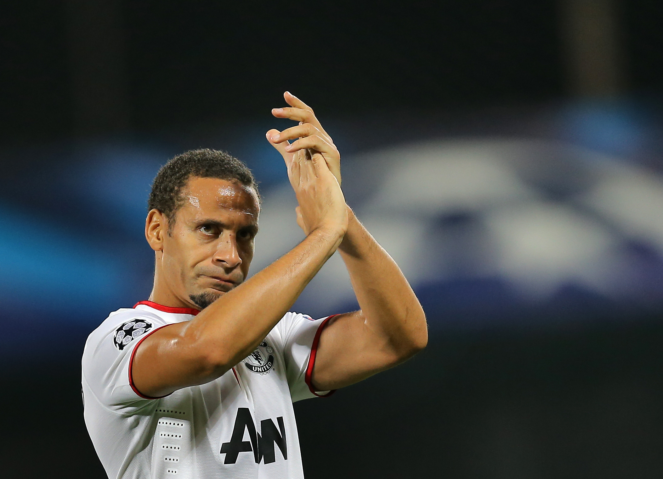 epa04203538 (FILE) A file picture dated 02 October 2012 shows Rio Ferdinand of Manchester United after the UEFA Champions League group H soccer match between CFR Cluj and Mancester United, in Cluj, Romania. Former England defender Rio Ferdinand will leave Manchester United this summer, it was confirmed on 12 May 2014.  EPA/ROBERT GHEMENT