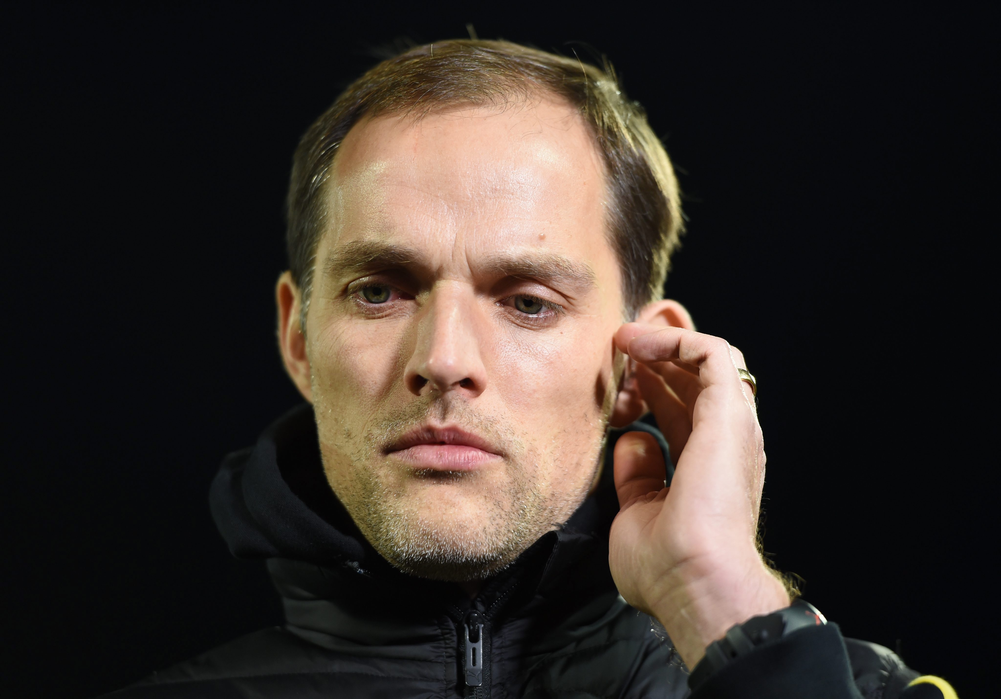 epa05191172 Borussia Dortmund head coach Thomas Tuchel before the German Bundesliga match between Darmstadt and Borussia Dortmund in Darmstadt, Germany 02 March 2016.  EPA/ARNE DEDERT (EMBARGO CONDITIONS - ATTENTION: Due to the accreditation guidelines, the DFL only permits the publication and utilisation of up to 15 pictures per match on the internet and in online media during the match.)