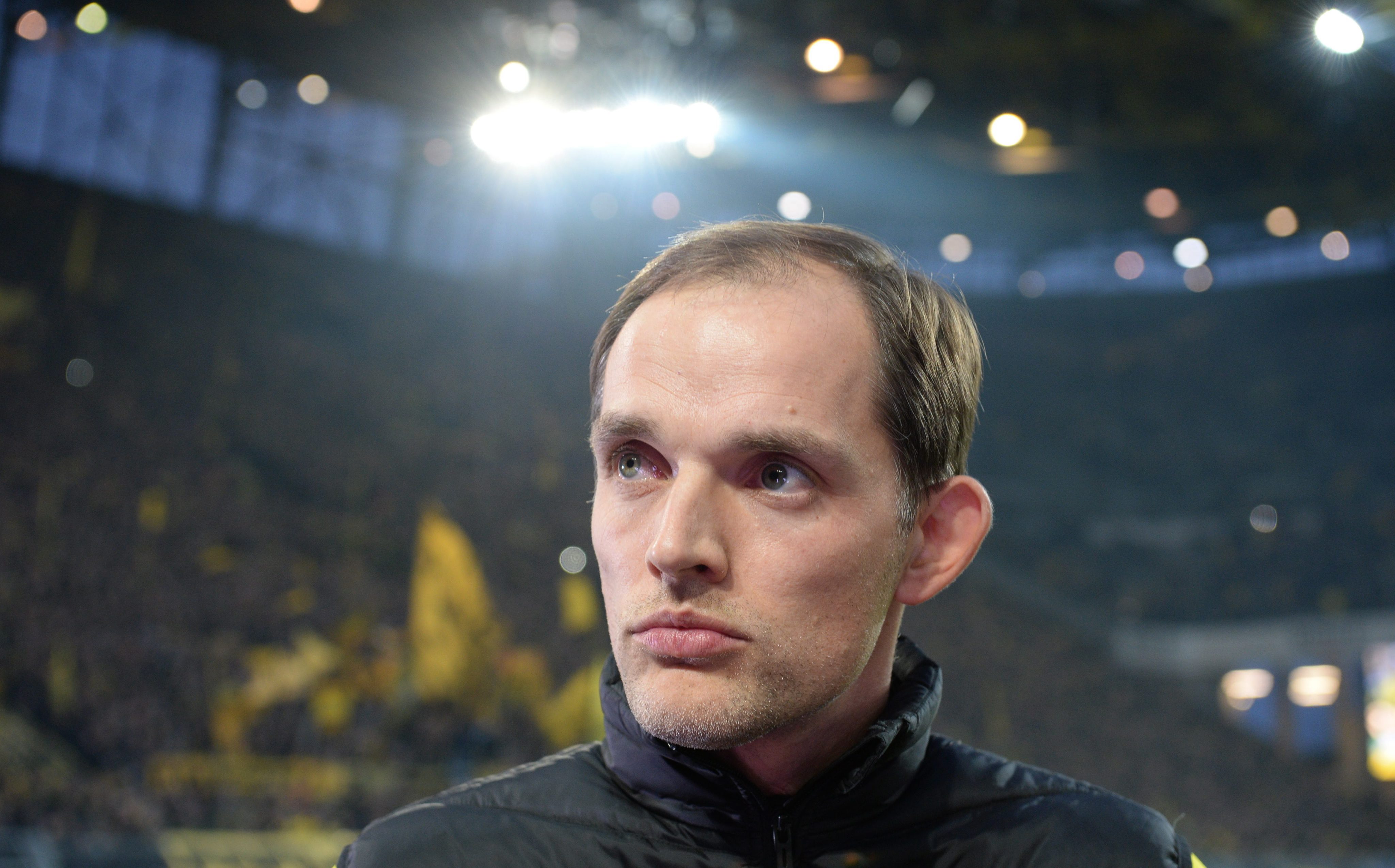 epa05196457 Dortmund coach Thomas Tuchel stands ahead of the German Bundesliga soccer match between Borussia Dortmund and FC Bayern Munich in Signal Iduna Park in Dortmund, Germany, 05 March 2016. 

(EMBARGO CONDITIONS - ATTENTION - Due to the accreditation guidelines, the DFL only permits the publication and utilisation of up to 15 pictures per match on the internet and in online media during the match)  EPA/Bernd Thissen