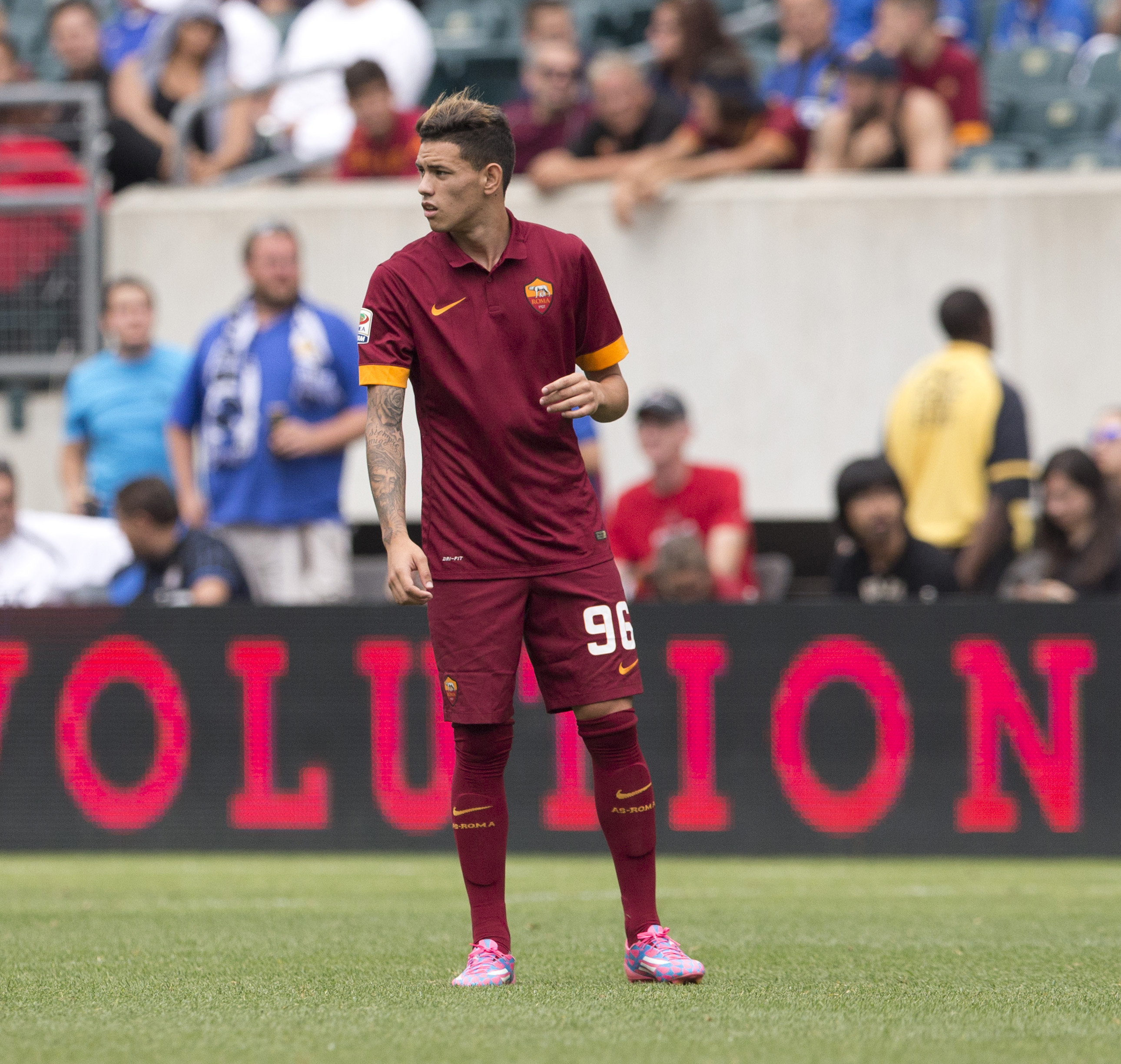 PHILADELPHIA, PA - AUGUST 2: Forward Antonio Sanabria #96 of AS Roma participates in the match against FC Internazionale Milano during the International Champions Cup on August 2, 2014 at Lincoln Financial Field in Philadelphia, Pennsylvania. (Photo by Mitchell Leff/Getty Images)