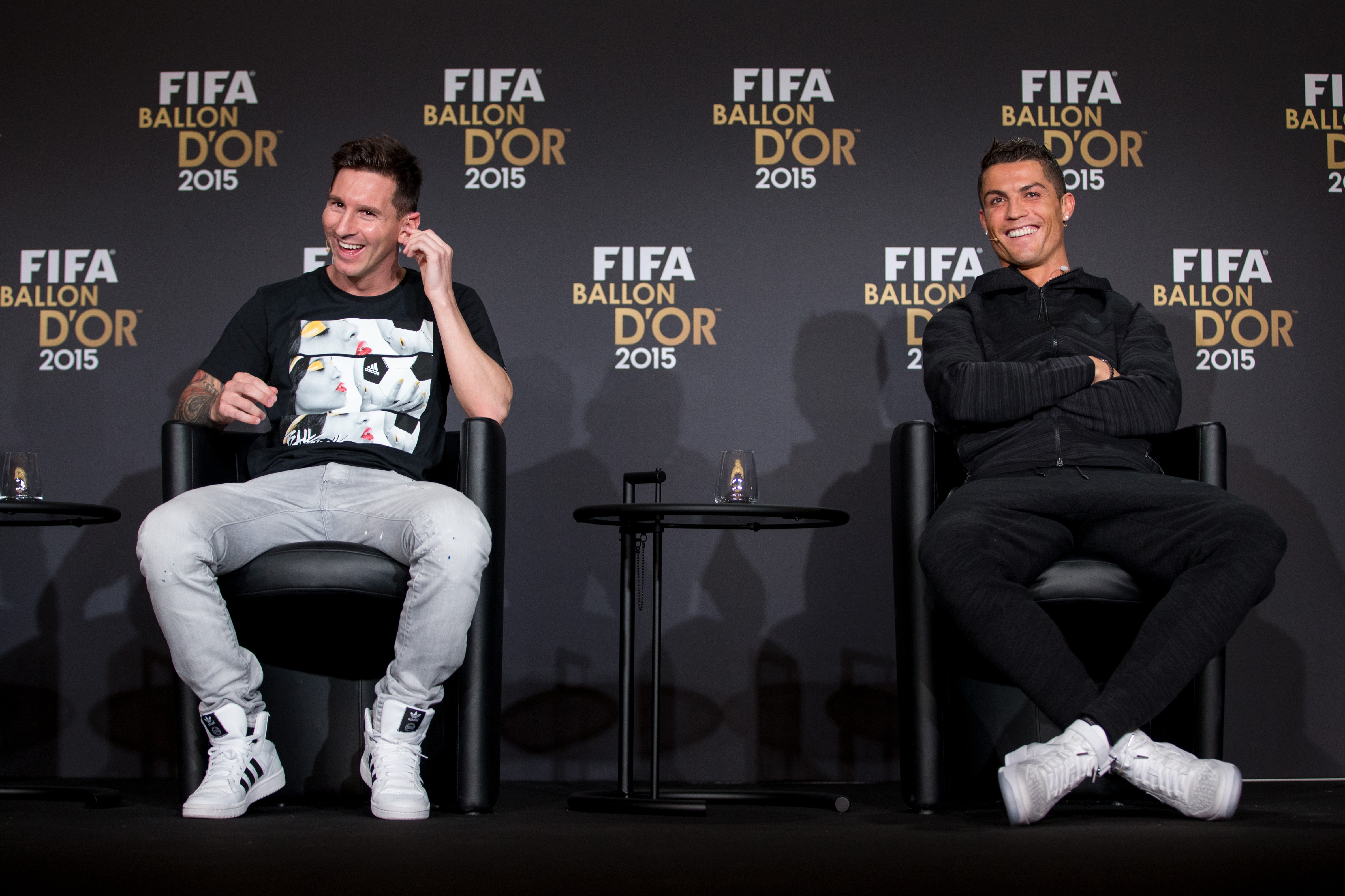 Messi and Ronaldo are likely to have a good laugh upon hearing Sanchez' comments of him being on the same level as them. (Picture Courtesy - AFP/Getty Images)