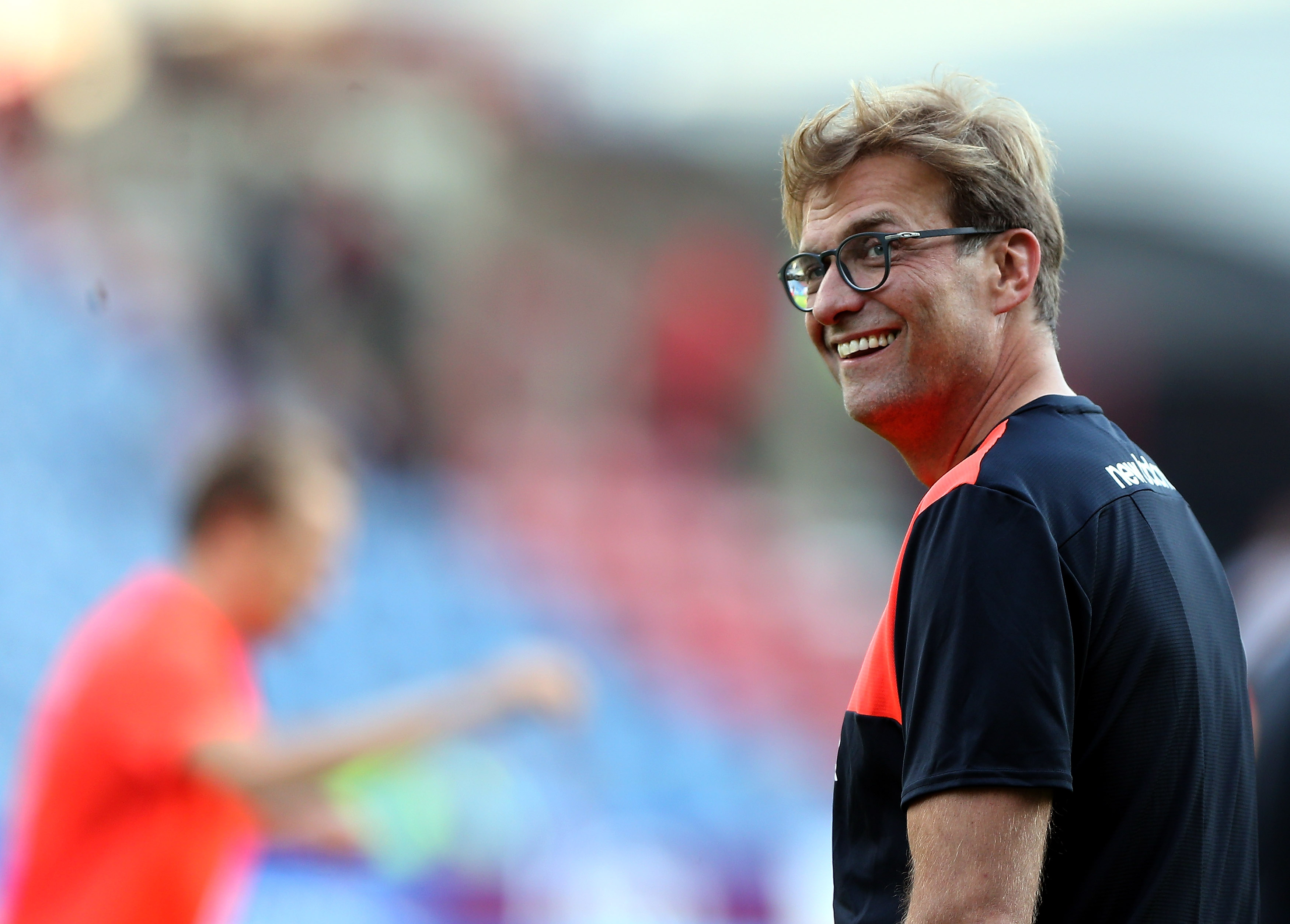 HUDDERSFIELD, ENGLAND - JULY 20:  Juergen Klopp manager of Liverpool smiles prior the Pre-Season Friendly match between Huddersfield Town and Liverpool at the Galpharm Stadium on July 20, 2016 in Huddersfield, England.  (Photo by Nigel Roddis/Getty Images)