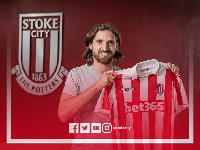 Joe Allen completes Stoke City transfer signing a five-year contract with the Potters. (Picture Courtesy - Stoke City FC's official twitter account)