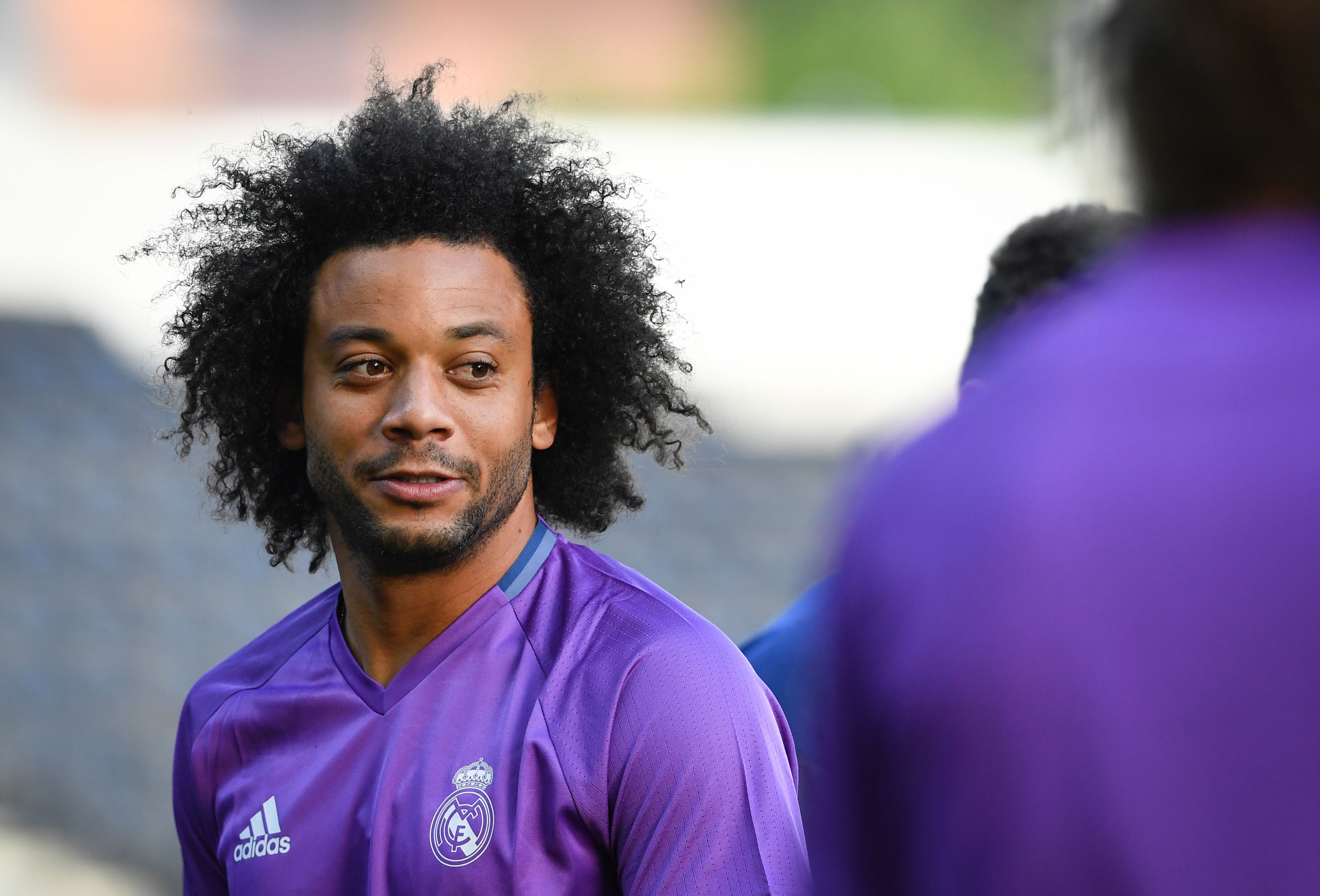 Real Madrid's Brazilian defender Marcelo takes part in a training session on August 8, 2016 at the Lerkendal Stadion in Trondheim, on the eve of the UEFA Super Cup final football match between Real Madrid CF and Sevilla FC. / AFP / JONATHAN NACKSTRAND        (Photo credit should read JONATHAN NACKSTRAND/AFP/Getty Images)