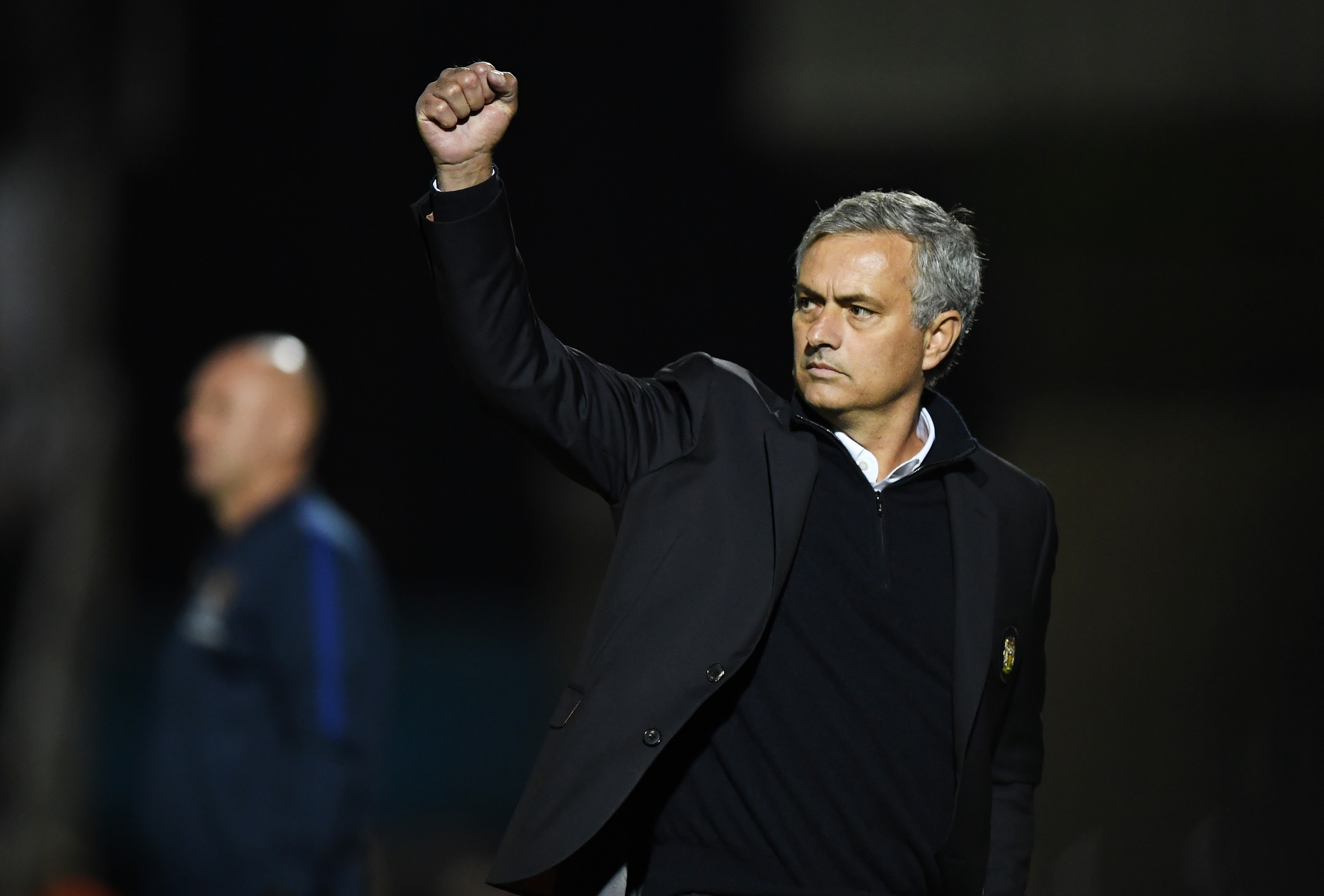 NORTHAMPTON, ENGLAND - SEPTEMBER 21: Jose Mourinho, Manager of Manchester United celebrates during the  EFL Cup Third Round match between Northampton Town and Manchester United at Sixfields on September 21, 2016 in Northampton, England.  (Photo by Shaun Botterill/Getty Images)