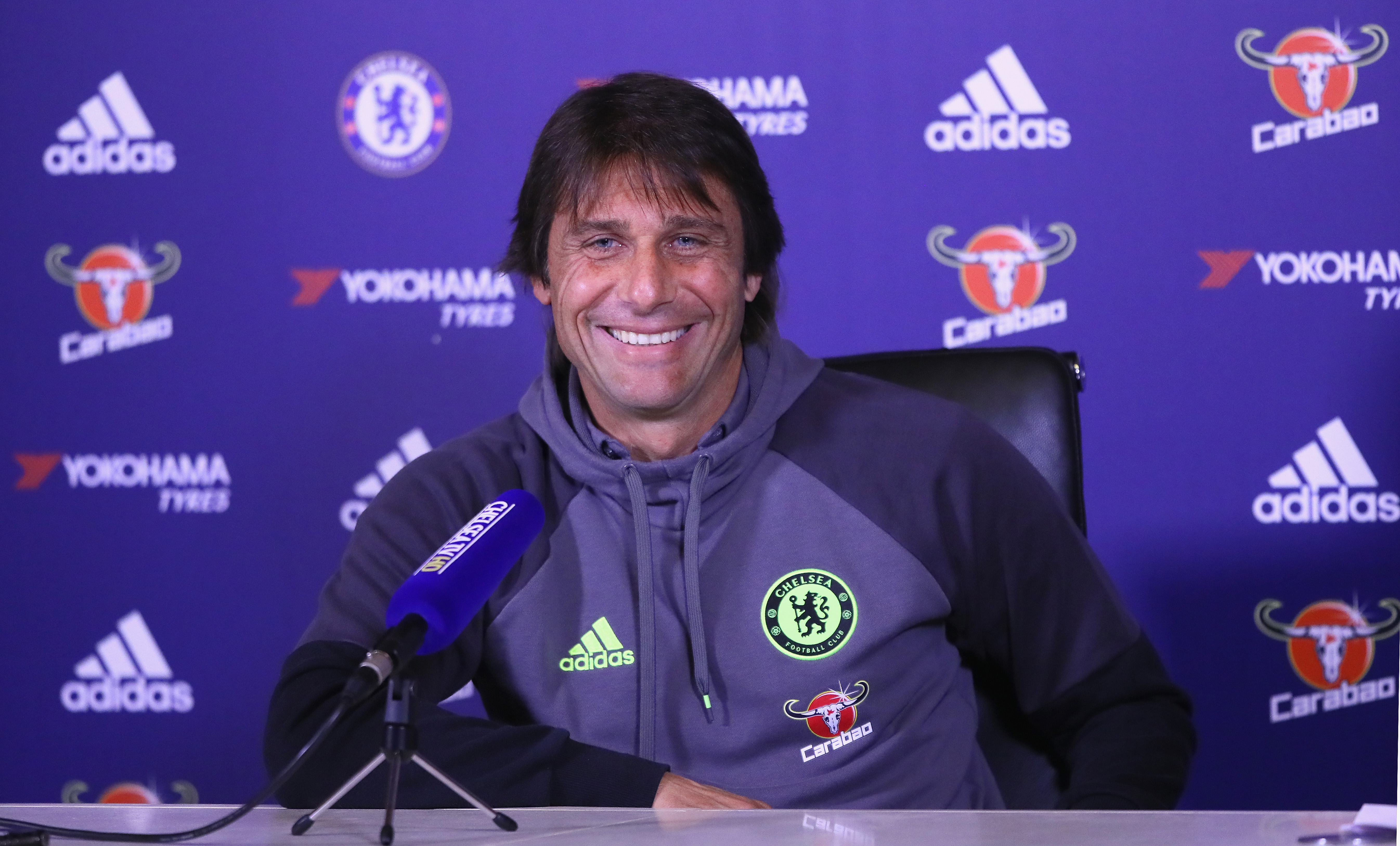 COBHAM, ENGLAND - OCTOBER 21:  Antonio Conte, Chelsea mananger, is pictured during a press conference at Chelsea Training Ground on October 21, 2016 in Cobham, England.  (Photo by Andrew Redington/Getty Images)