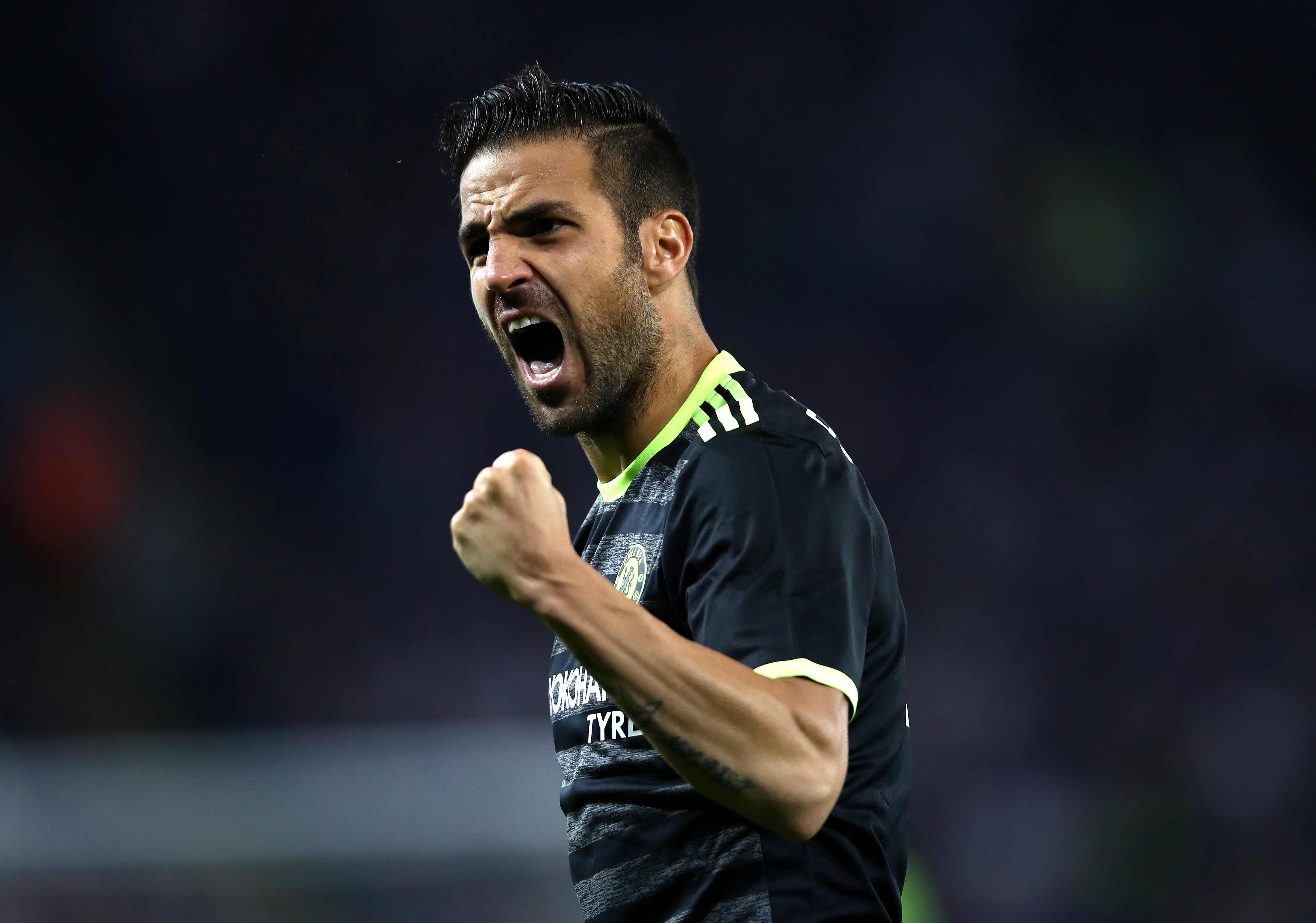 LEICESTER, ENGLAND - SEPTEMBER 20:  Cesc Fabregas of Chelsea celebreates after Cesar Azpilicueta of Chelsea scores his sides second goal during the EFL Cup Third Round match between Leicester City and Chelsea at The King Power Stadium on September 20, 2016 in Leicester, England.  (Photo by Julian Finney/Getty Images)