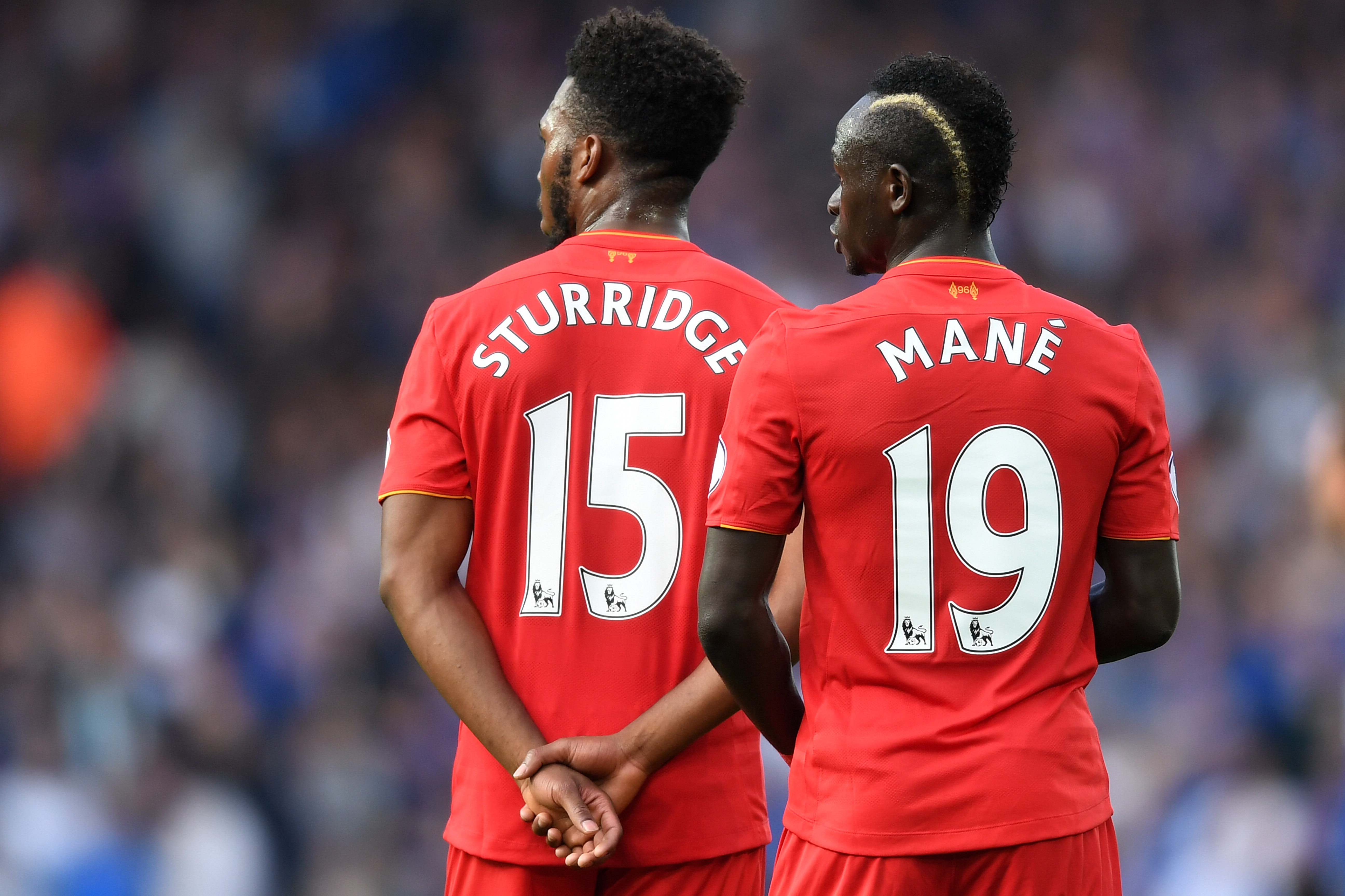 LIVERPOOL, ENGLAND - SEPTEMBER 10:  Sadio Mane of Liverpool and Daniel Sturridge of Liverpool look on during the Premier League match between Liverpool and Leicester City at Anfield on September 10, 2016 in Liverpool, England.  (Photo by Michael Regan/Getty Images)