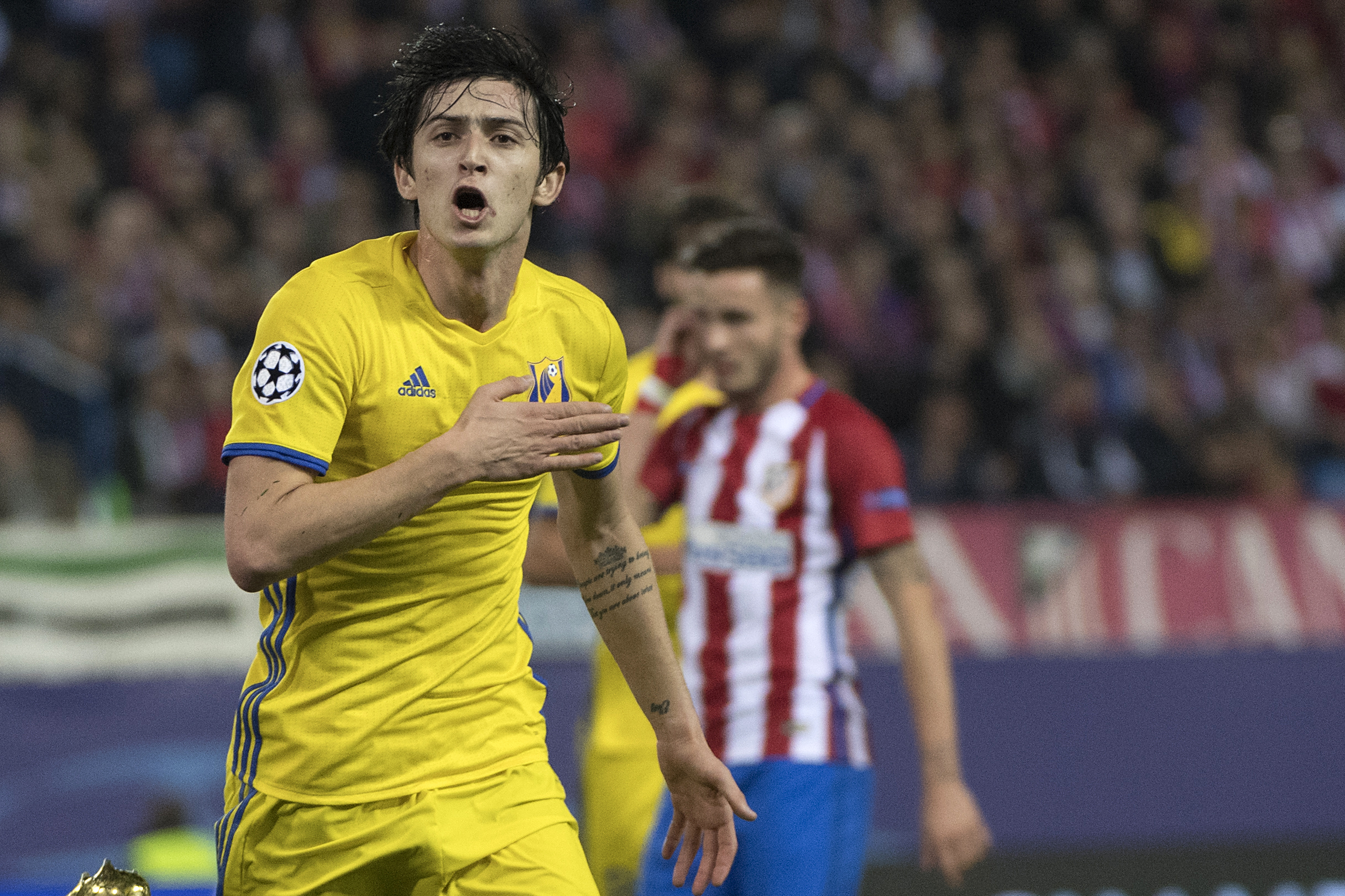 Azmoun caught the eye with his display against Atletico Madrid in the Champions League, capping it off with a goal and is generally showing a lot of promise. (Picture Courtesy - AFP/Getty Images)