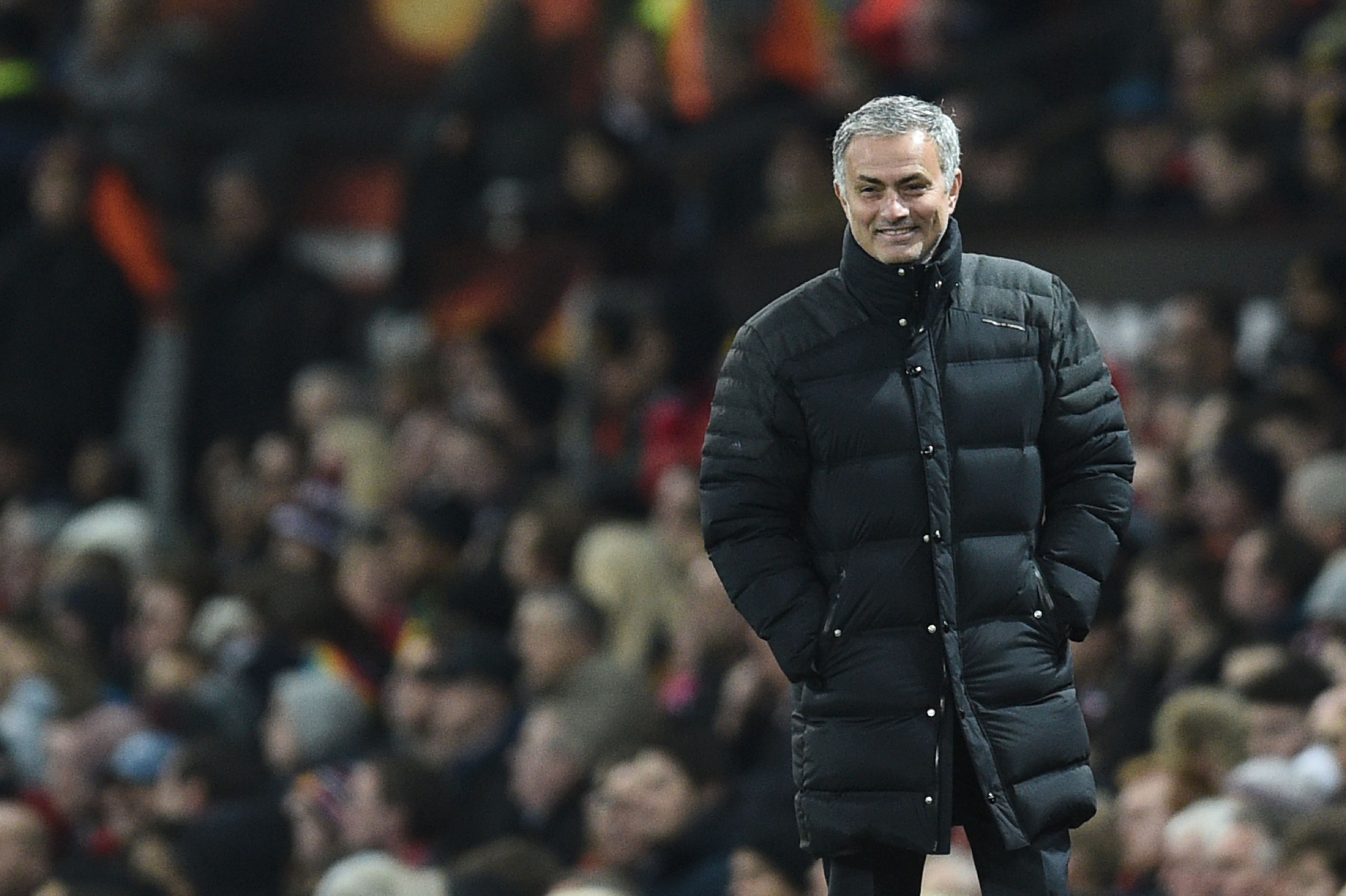 No injury concerns yield a happy Mourinho. (Picture Courtesy - AFP/Getty Images)