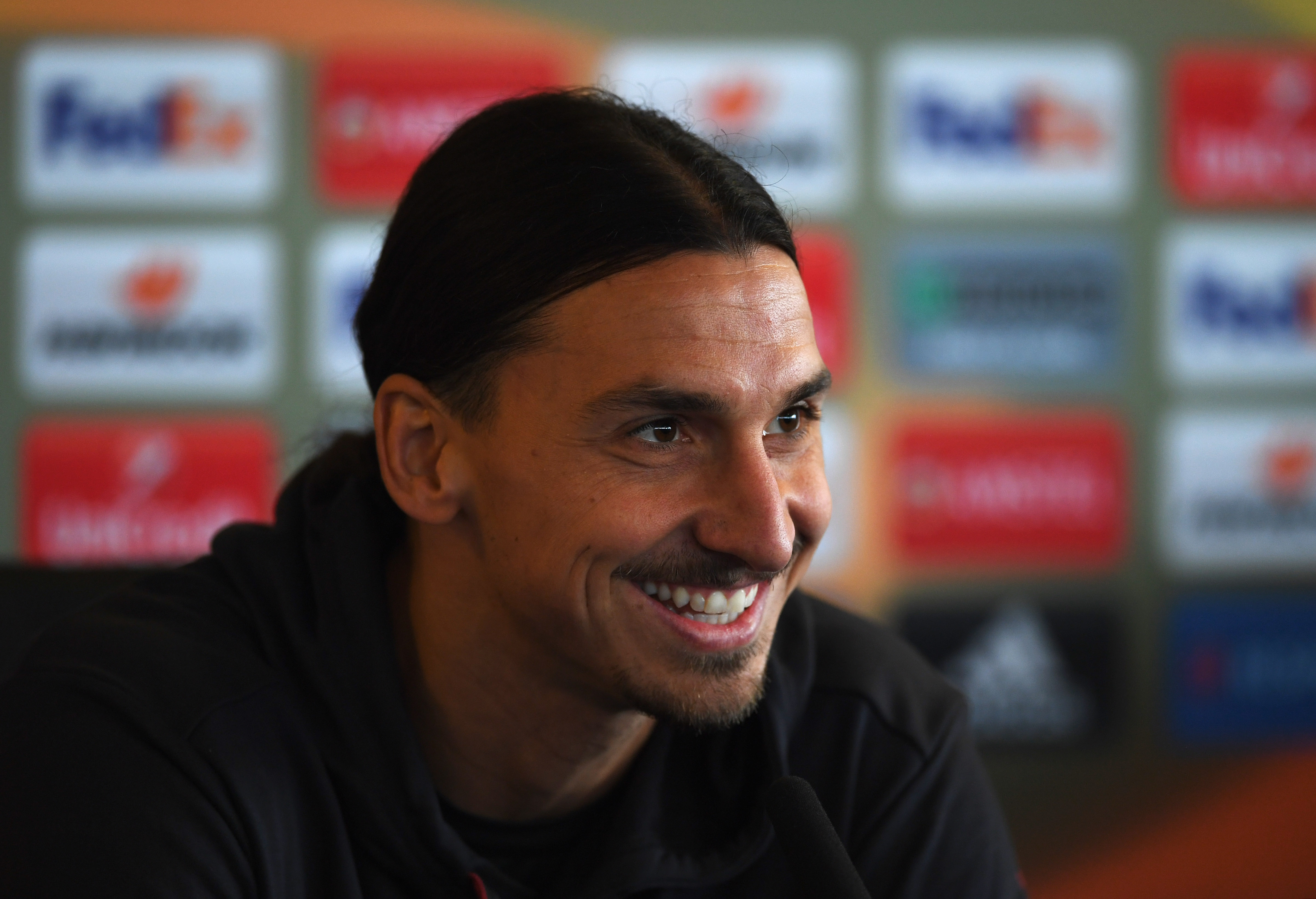 MANCHESTER, ENGLAND - NOVEMBER 23:  Zlatan Ibrahimovic speaks during a Manchester United press conference on the eve of their UEFA Europa League match against Feyenoord at Aon Training Complex on November 23, 2016 in Manchester, England.  (Photo by Gareth Copley/Getty Images)