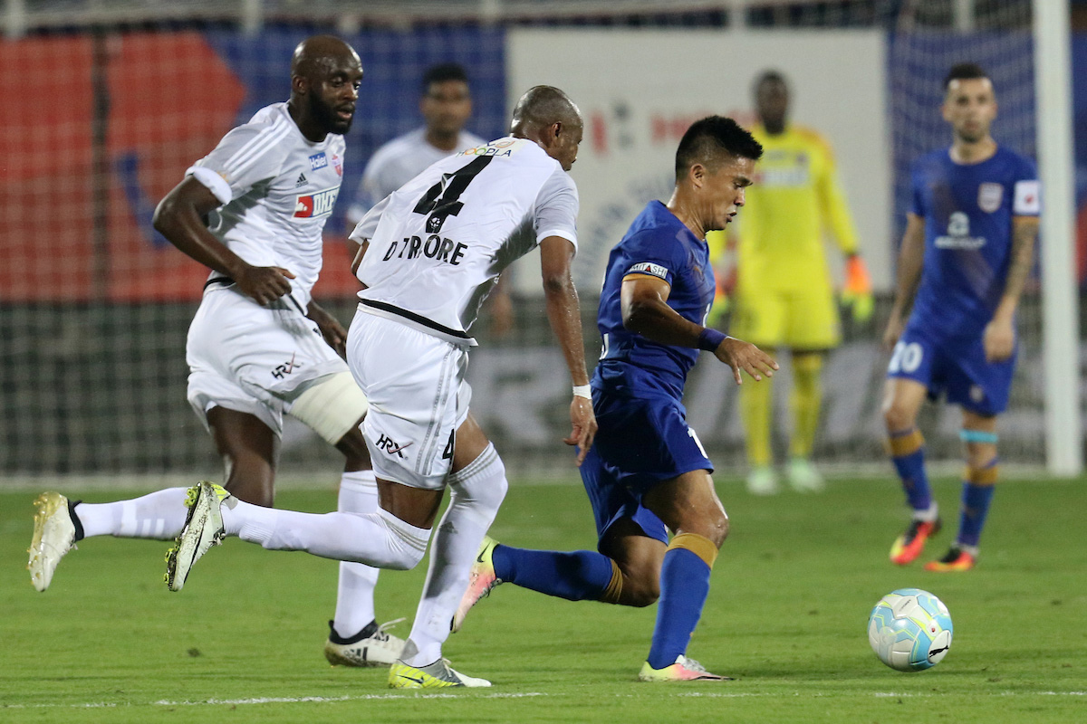 Sunil Chhetri's return could not spur the Mumbai side to a victory in the Maharashtra derby. (Picture Courtesy - ISL)