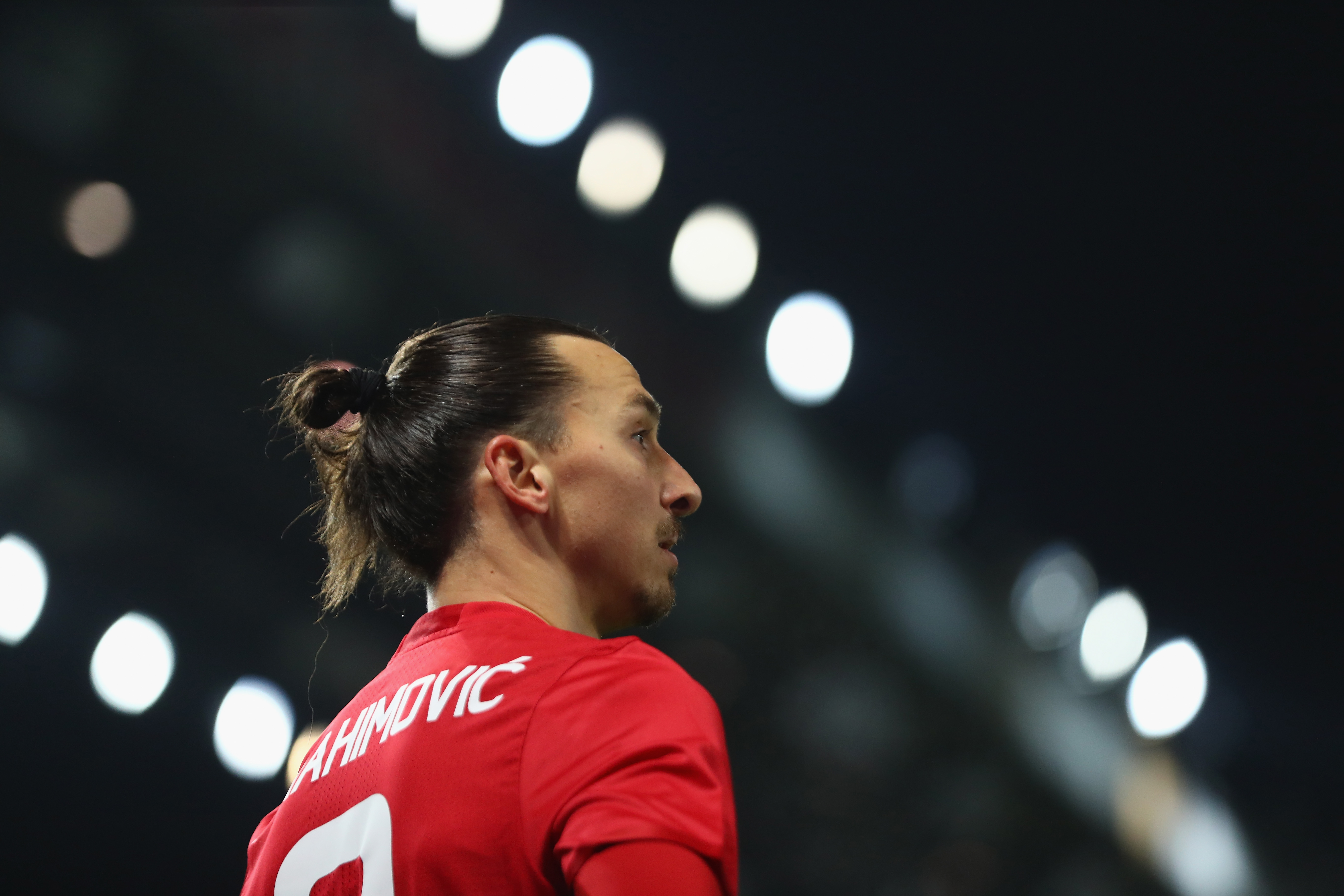 MANCHESTER, ENGLAND - NOVEMBER 30: Zlatan Ibrahimovic of Manchester United during the EFL Cup Quarter-Final match between Manchester United and West Ham United at Old Trafford on November 30, 2016 in Manchester, England.  (Photo by Michael Steele/Getty Images)