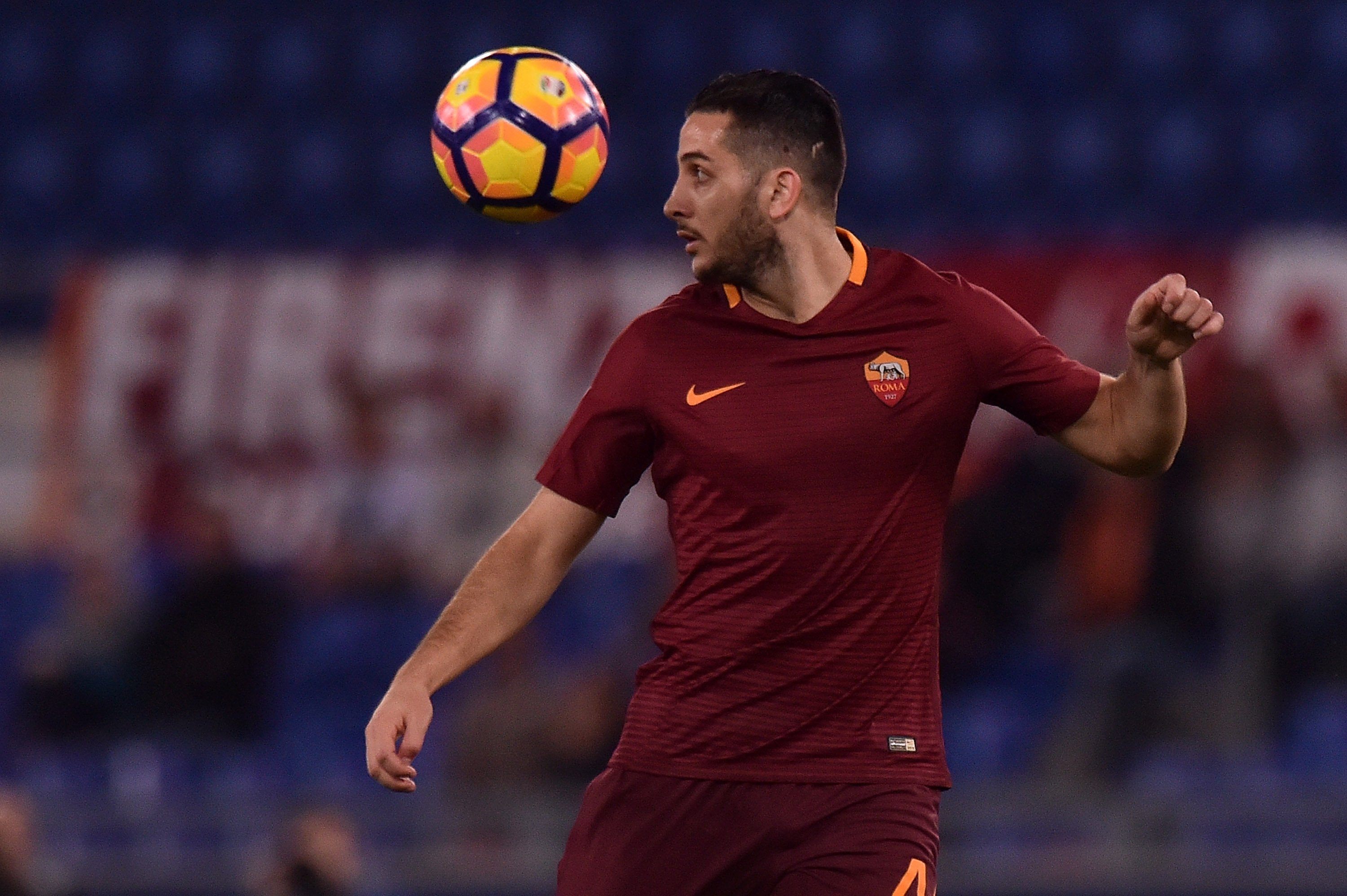 ROME, ITALY - OCTOBER 23: Kostas Manolas of Roma in action  during the Serie A match between AS Roma and US Citta di Palermo at Stadio Olimpico on October 23, 2016 in Rome, Italy.  (Photo by Tullio M. Puglia/Getty Images)