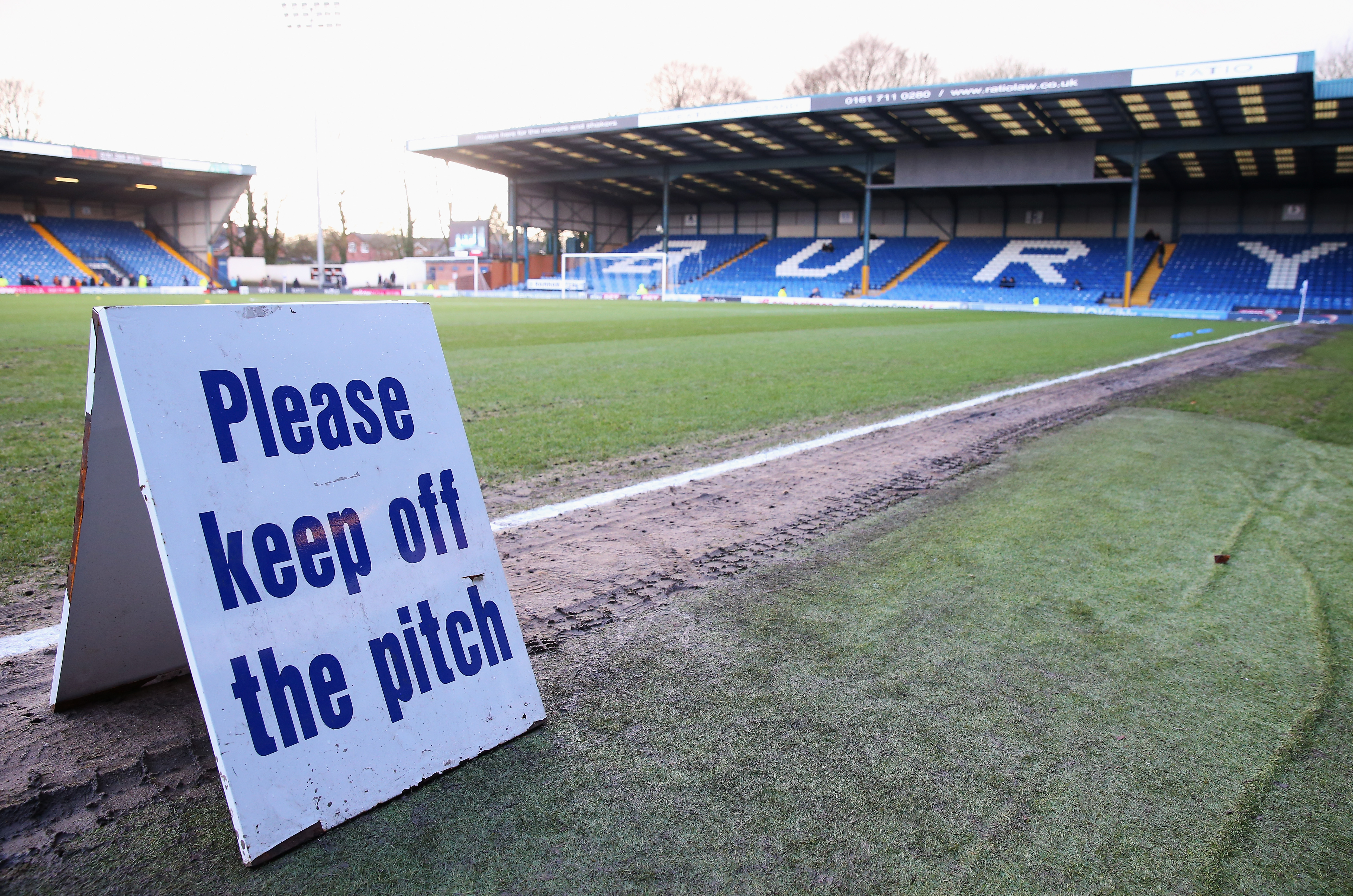 BURY, ENGLAND - JANUARY 30:  A general view of the stadium prior to the Emirates FA Cup fourth round match at between Bury and Hull City at Gigg Lane on January 30, 2016 in Bury, England.  (Photo by Alex Livesey/Getty Images)