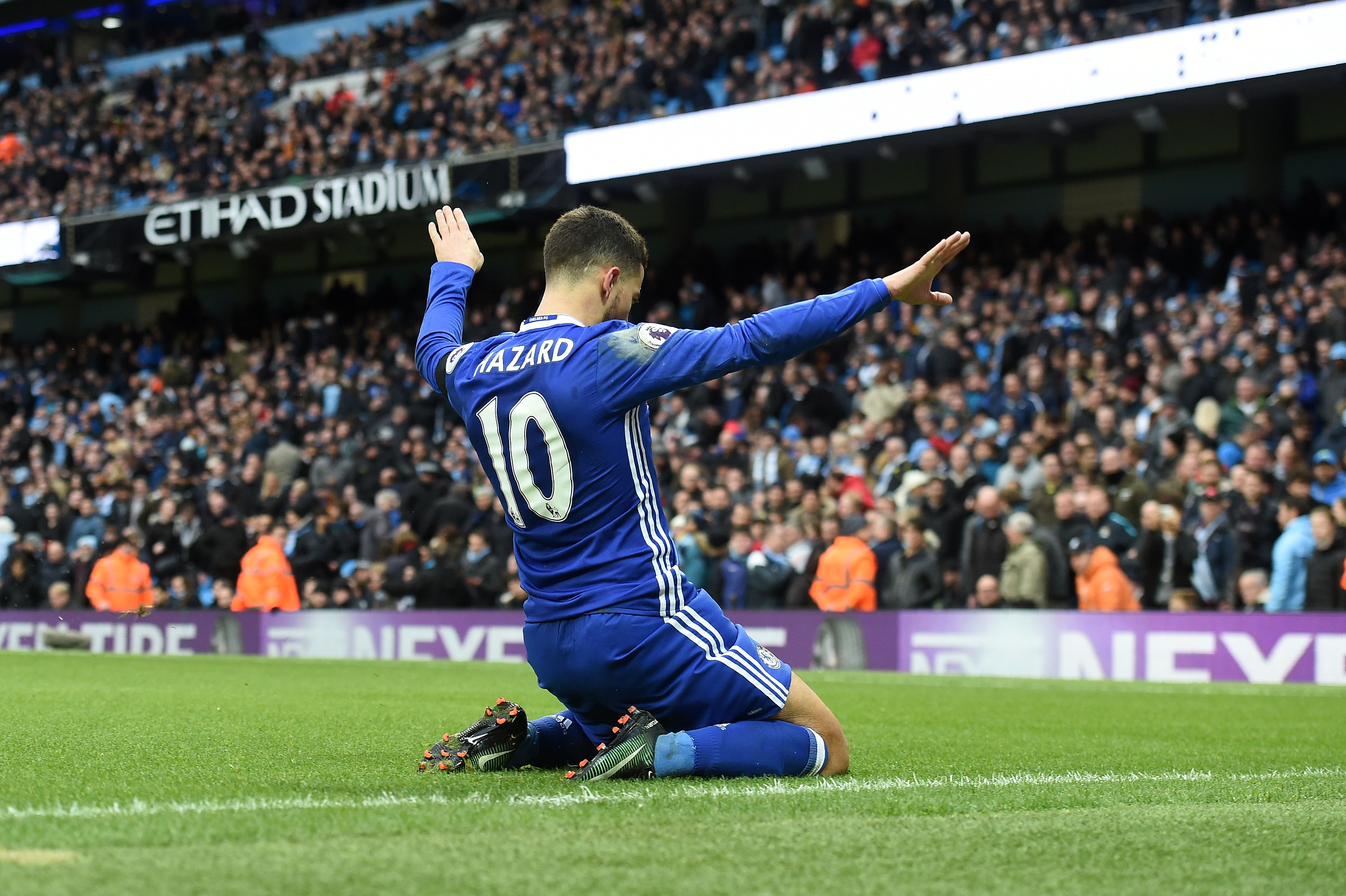 Back to his best - Eden Hazard has re-established himself as Chlesea's talisman this season. (Photo courtesy - Paul Ellis/AFP/Getty Images)