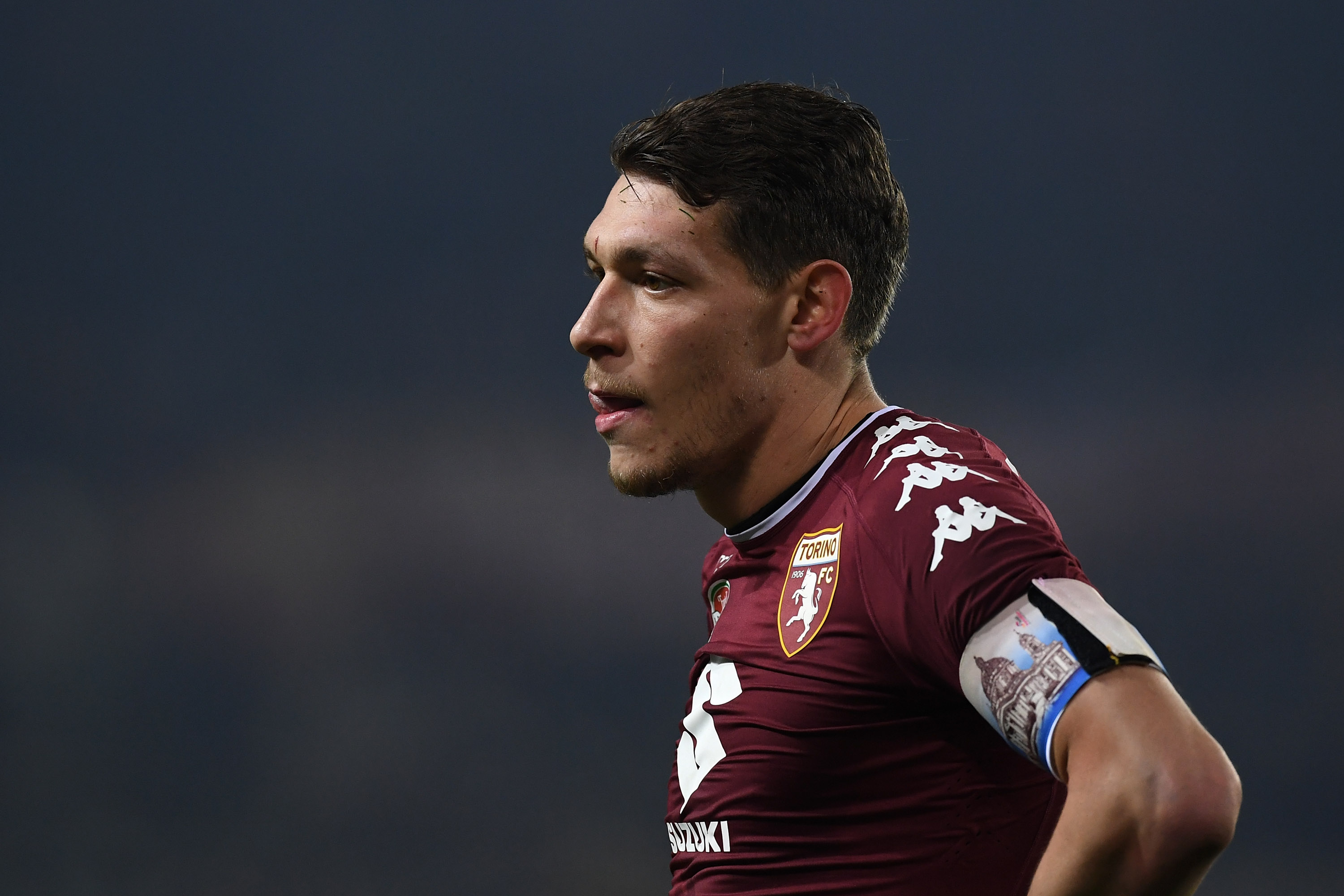 TURIN, ITALY - DECEMBER 22:  Andrea Belotti of FC Torino looks on during the Serie A match between FC Torino and Genoa CFC at Stadio Olimpico di Torino on December 22, 2016 in Turin, Italy.  (Photo by Valerio Pennicino/Getty Images)