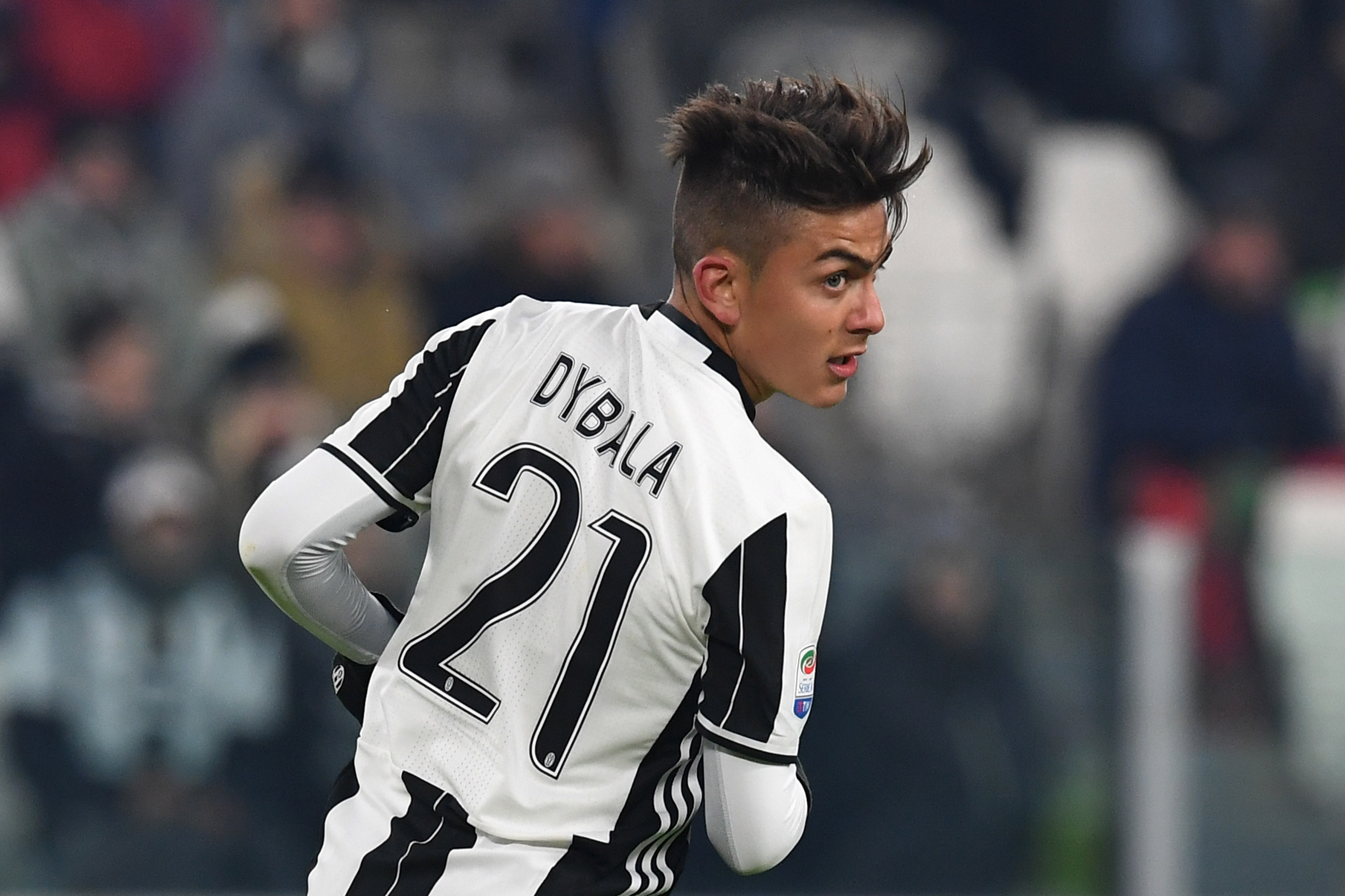 TURIN, ITALY - JANUARY 08:  Paulo Dybala of Juventus FC looks on during the Serie A match between Juventus FC and Bologna FC at Juventus Stadium on January 8, 2017 in Turin, Italy.  (Photo by Valerio Pennicino/Getty Images)