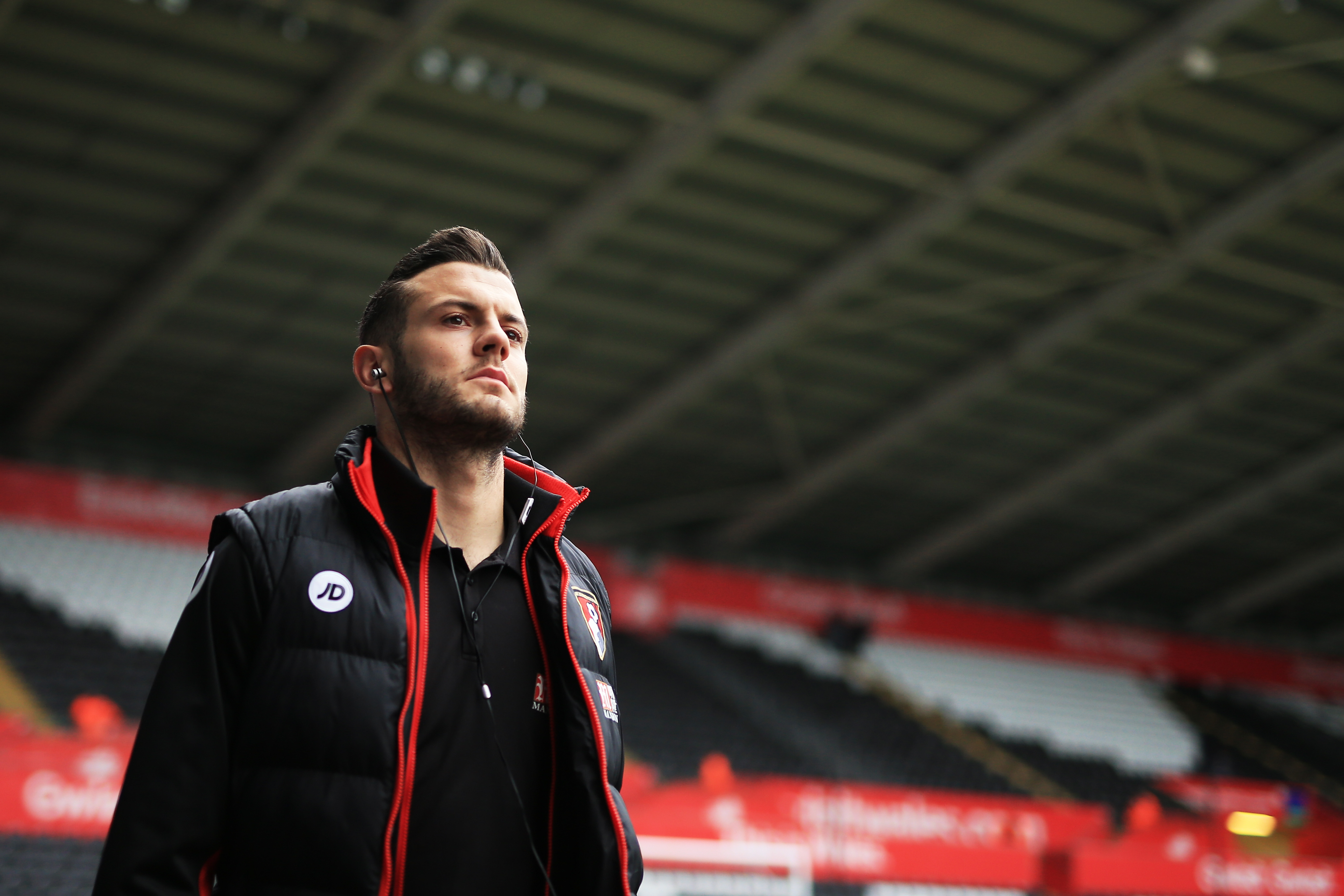 SWANSEA, WALES - DECEMBER 31:  Jack Wilshere of AFC Bournemouth is seen on arrival at the stadium prior to the Premier League match between Swansea City and AFC Bournemouth at Liberty Stadium on December 31, 2016 in Swansea, Wales.  (Photo by Ben Hoskins/Getty Images)