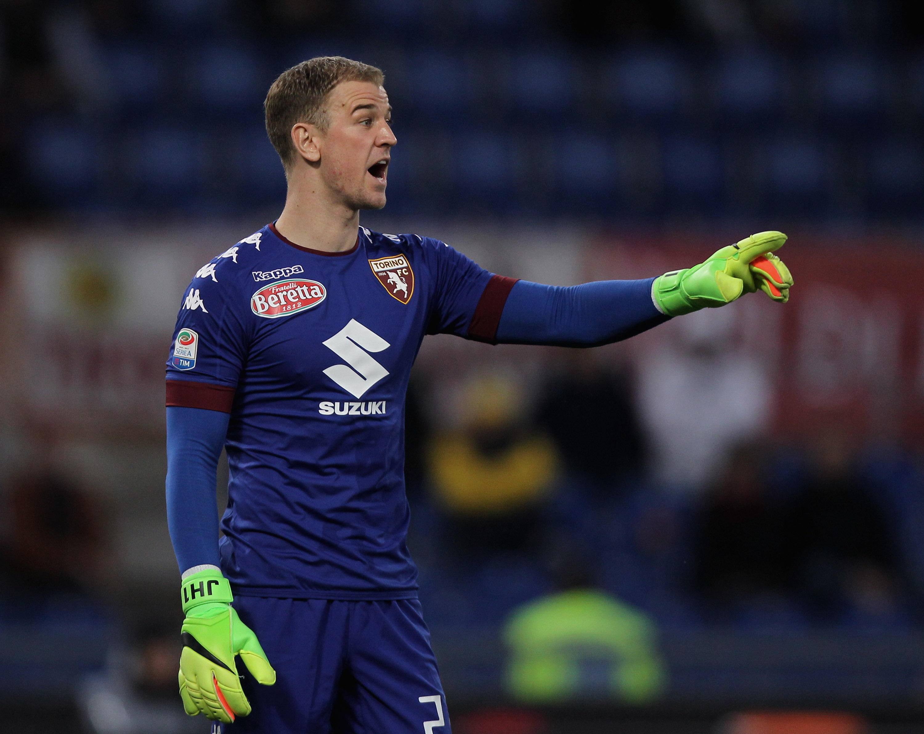 ROME, ITALY - FEBRUARY 19:  FC Torino goalkeeper Joe Hart reacts during the Serie A match between AS Roma and FC Torino at Stadio Olimpico on February 19, 2017 in Rome, Italy.  (Photo by Paolo Bruno/Getty Images)