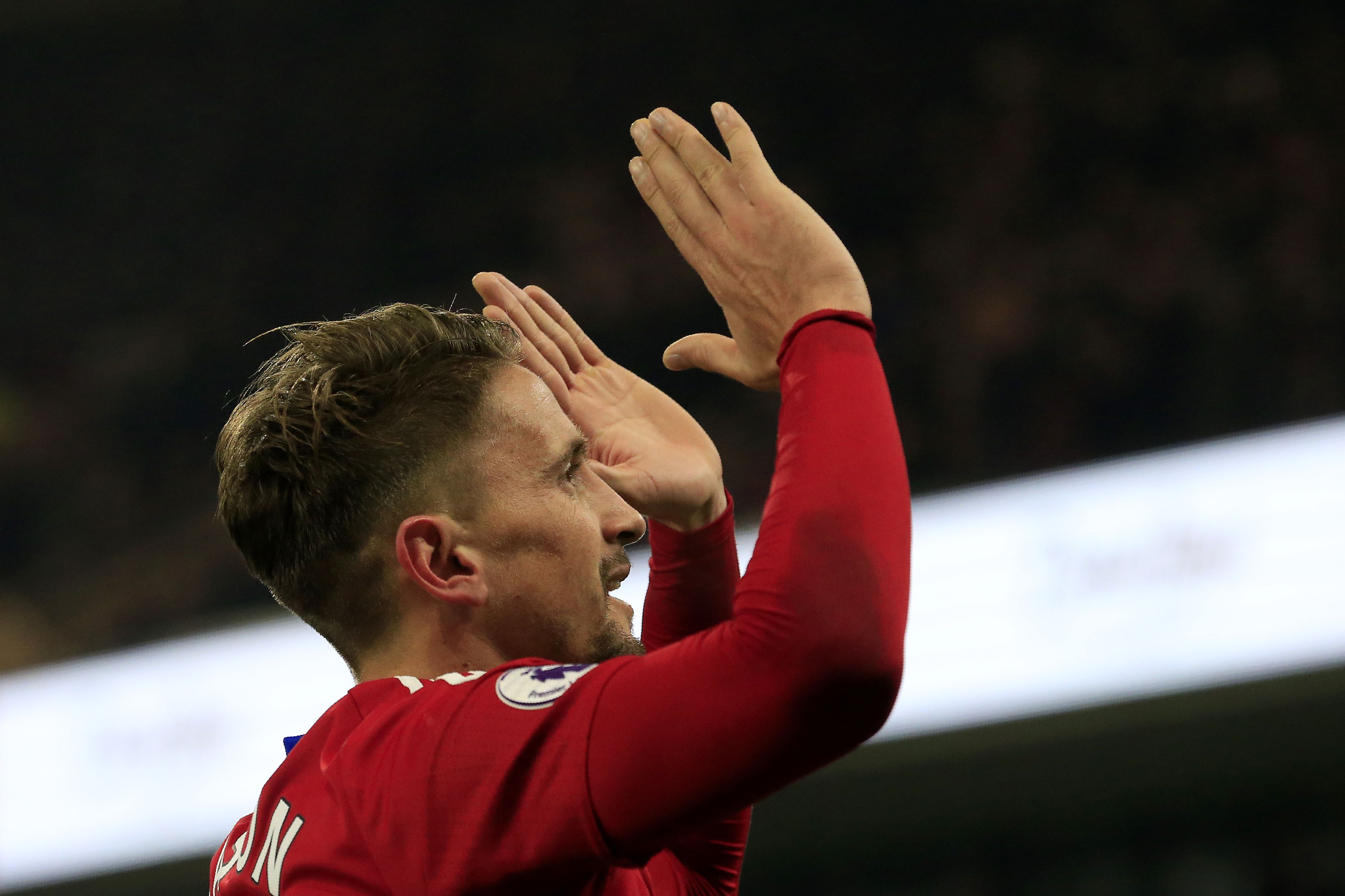 Middlesbrough's Uruguayan midfielder Gaston Ramírez celebrates scoring his team's first goal during the English Premier League football match between Middlesbrough and Hull City at Riverside Stadium in Middlesbrough, northeast England on December 5, 2016. / AFP / Lindsey PARNABY / RESTRICTED TO EDITORIAL USE. No use with unauthorized audio, video, data, fixture lists, club/league logos or 'live' services. Online in-match use limited to 75 images, no video emulation. No use in betting, games or single club/league/player publications.  /         (Photo credit should read LINDSEY PARNABY/AFP/Getty Images)