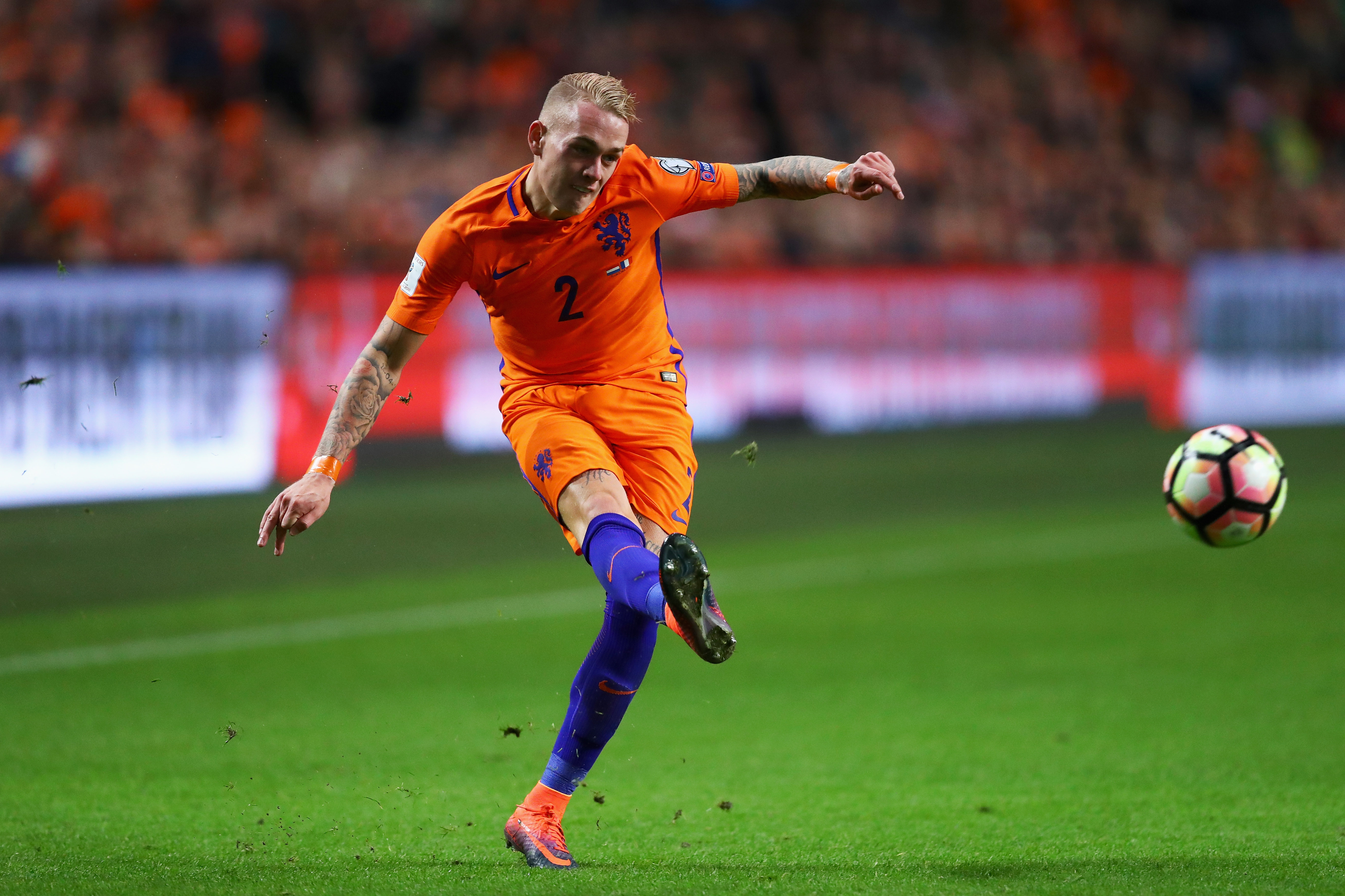 AMSTERDAM, NETHERLANDS - OCTOBER 10:  Rick Karsdorp of the Netherlands in action during the FIFA 2018 World Cup Qualifier between Netherlands and France held at Amsterdam Arena on October 10, 2016 in Amsterdam, Netherlands.  (Photo by Dean Mouhtaropoulos/Getty Images)