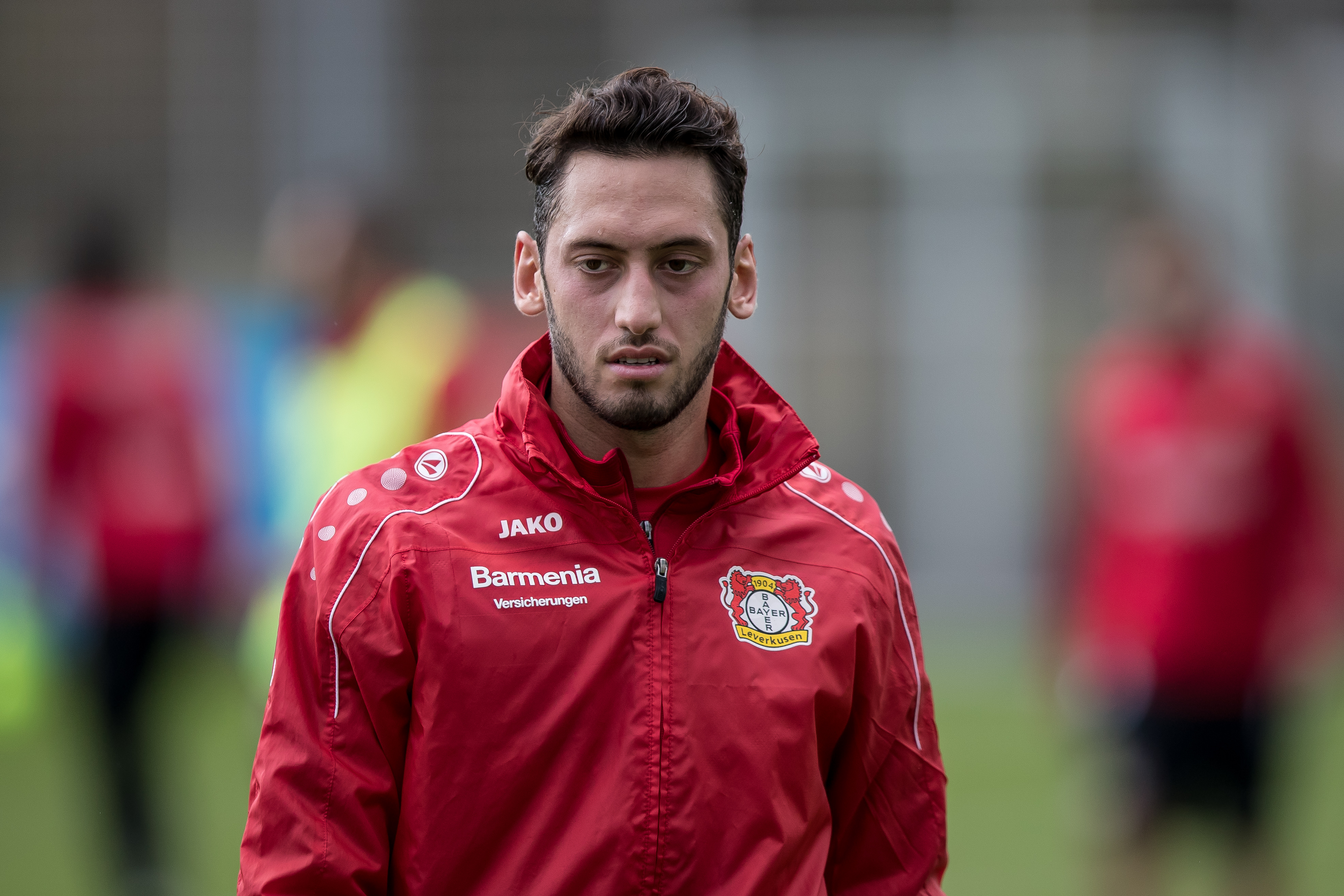 LEVERKUSEN, GERMANY - MARCH 06: Hakan Calhanoglu of Leverkusen looks on after the training on March 6, 2017 in Leverkusen, Germany. (Photo by Maja Hitij/Bongarts/Getty Images)