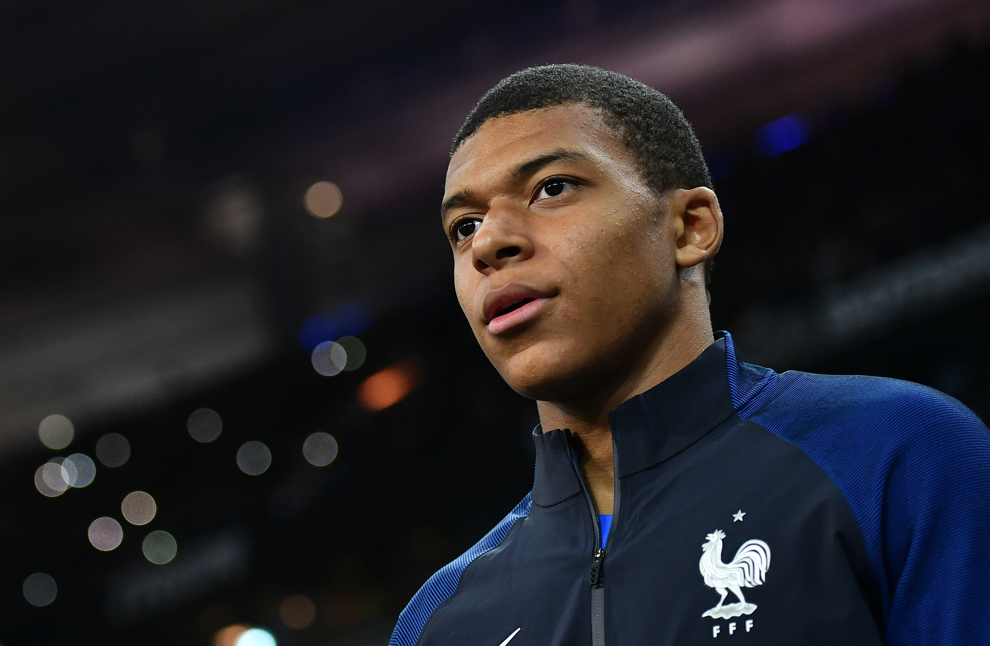 PARIS, FRANCE - MARCH 28:  Kylian Mbappe of France makes his way onto the pitch prior to the International Friendly match between France and Spain at the Stade de France on March 28, 2017 in Paris, France. (Photo by Dan Mullan/Getty Images)