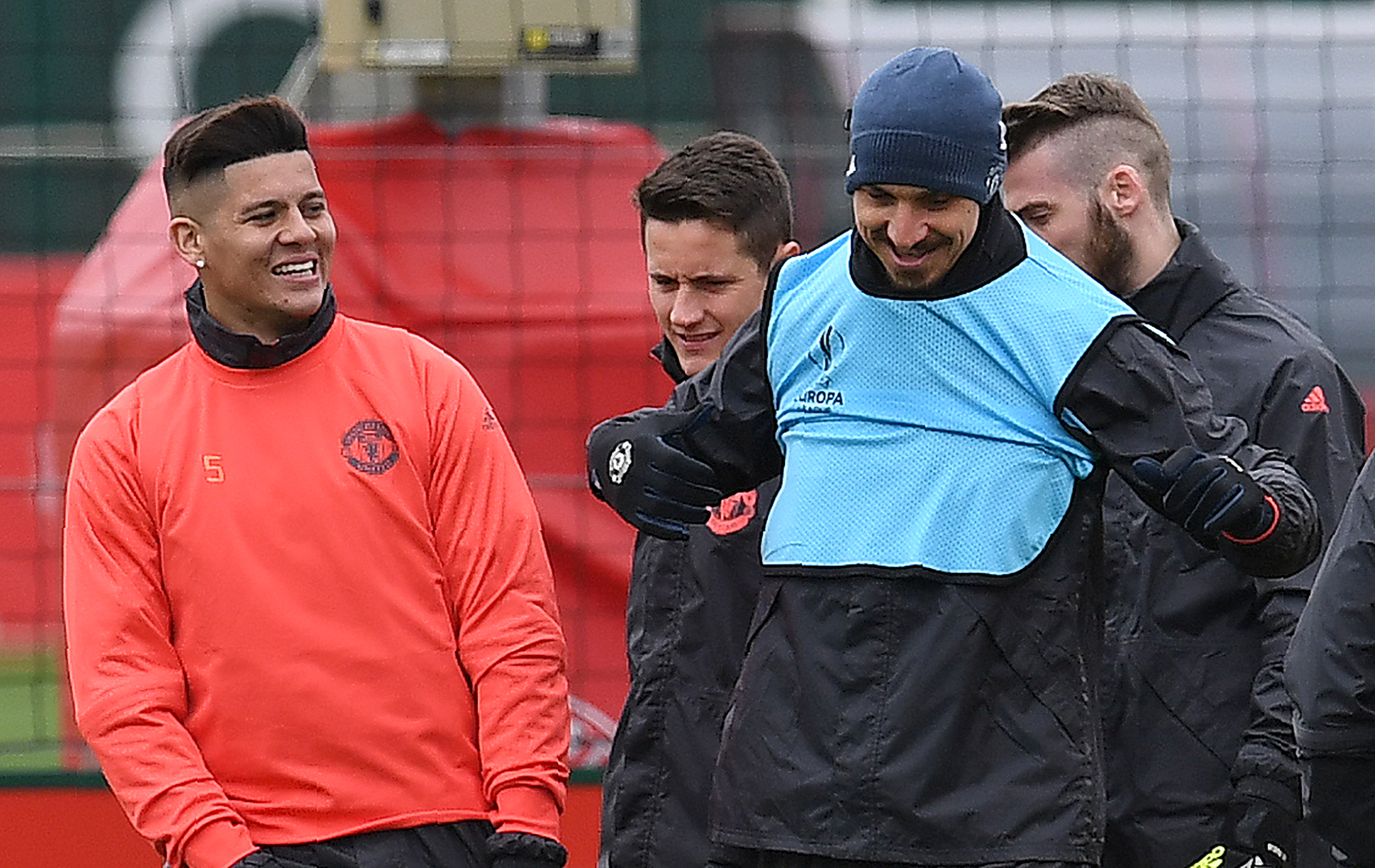 Marcos Rojo and Zlatan Ibrahimovic have had their season end prematurely. (Photo courtesy - Paul Ellis/AFP/Getty Images)