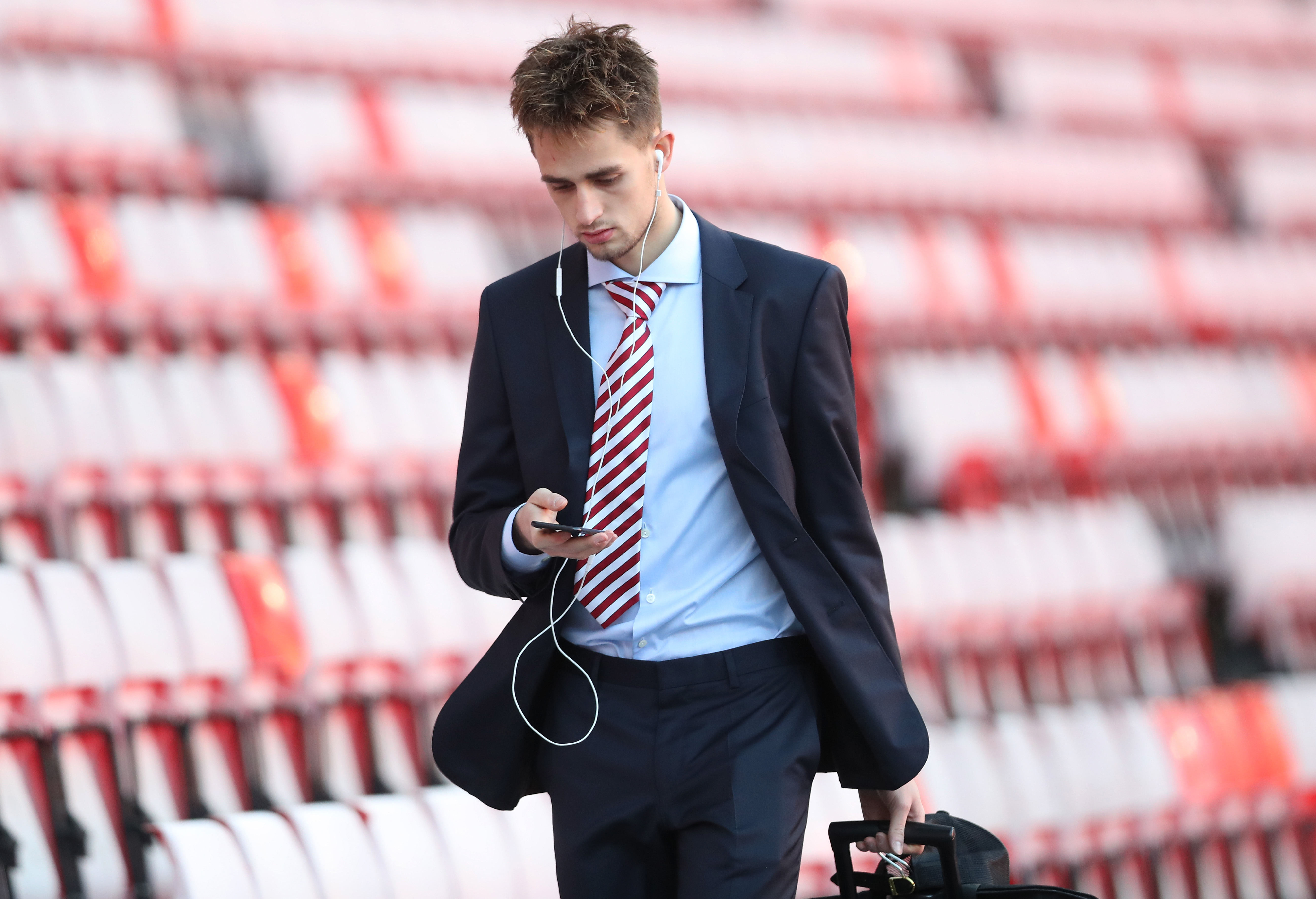 SUNDERLAND, ENGLAND - JANUARY 02:  Adnan Januzaj of Sunderland arrives at the stadiium prior to the Premier League match between Sunderland and Liverpool at Stadium of Light on January 2, 2017 in Sunderland, England.  (Photo by Ian MacNicol/Getty Images)