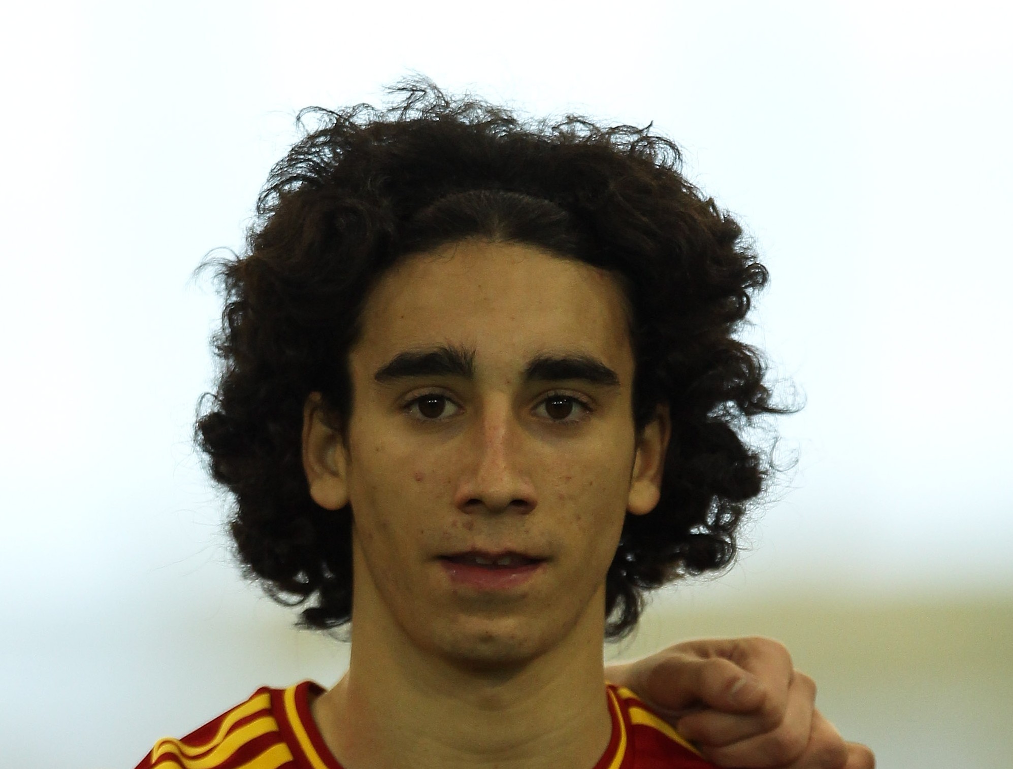 BURTON-UPON-TRENT, ENGLAND - FEBRUARY 09: Marc Cucurella of Spain looks on ahead of a U16 International match between England and Spain at St Georges Park on February 9, 2014 in Burton-upon-Trent, England.  (Photo by Ben Hoskins/Getty Images)