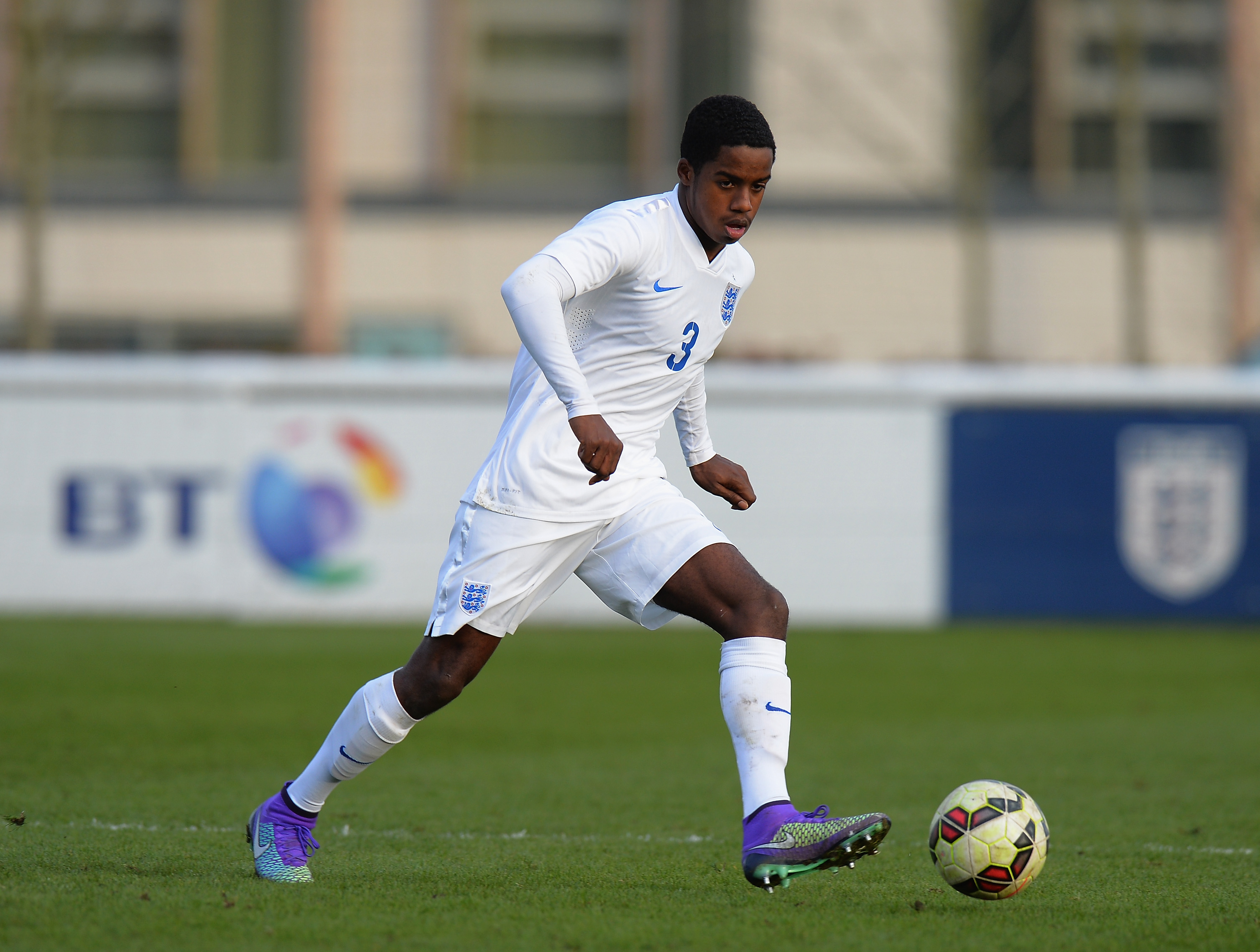 BURTON-UPON-TRENT, ENGLAND - FEBRUARY 16:  Ryan Sessegnon of England U16 during the U16s International Friendly match between England U16 and Norway U16 at St Georges Park on February 16, 2016 in Burton-upon-Trent, England.  (Photo by Tony Marshall/Getty Images)