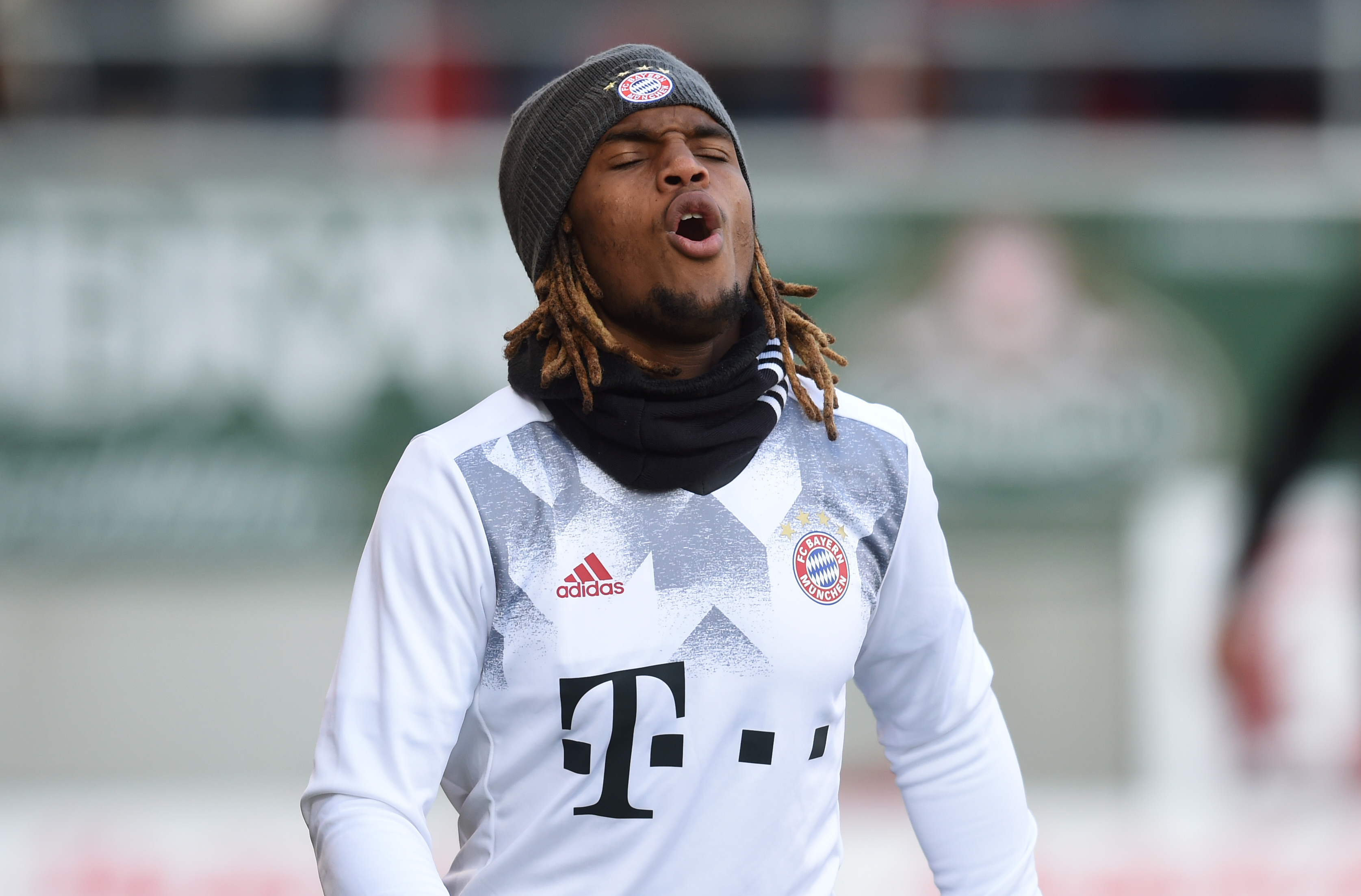 Bayern Munich's Portuguese midfielder Renato Sanches warms up prior the German First division Bundesliga football match between FC Ingolstadt 04 and Bayern Munich in Ingolstadt, southern Germany, on February 11, 2017. / AFP / Christof STACHE / RESTRICTIONS: DURING MATCH TIME: DFL RULES TO LIMIT THE ONLINE USAGE TO 15 PICTURES PER MATCH AND FORBID IMAGE SEQUENCES TO SIMULATE VIDEO. == RESTRICTED TO EDITORIAL USE == FOR FURTHER QUERIES PLEASE CONTACT DFL DIRECTLY AT + 49 69 650050
        (Photo credit should read CHRISTOF STACHE/AFP/Getty Images)