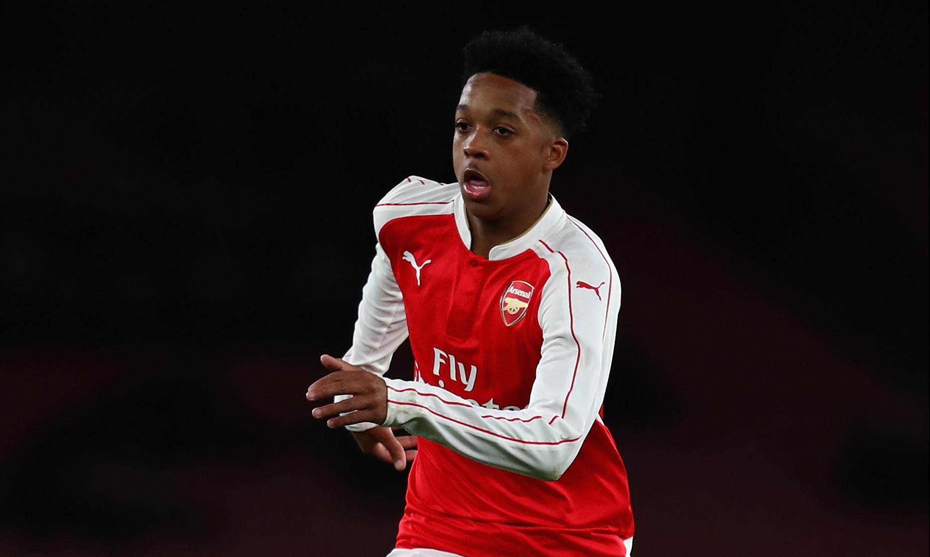 LONDON, ENGLAND - APRIL 04:  Chris Willock of Arsenal in action during the FA Youth Cup semi-final second leg match between Arsenal and Manchester City at Emirates Stadium on April 4, 2016 in London, England.  (Photo by Julian Finney/Getty Images)