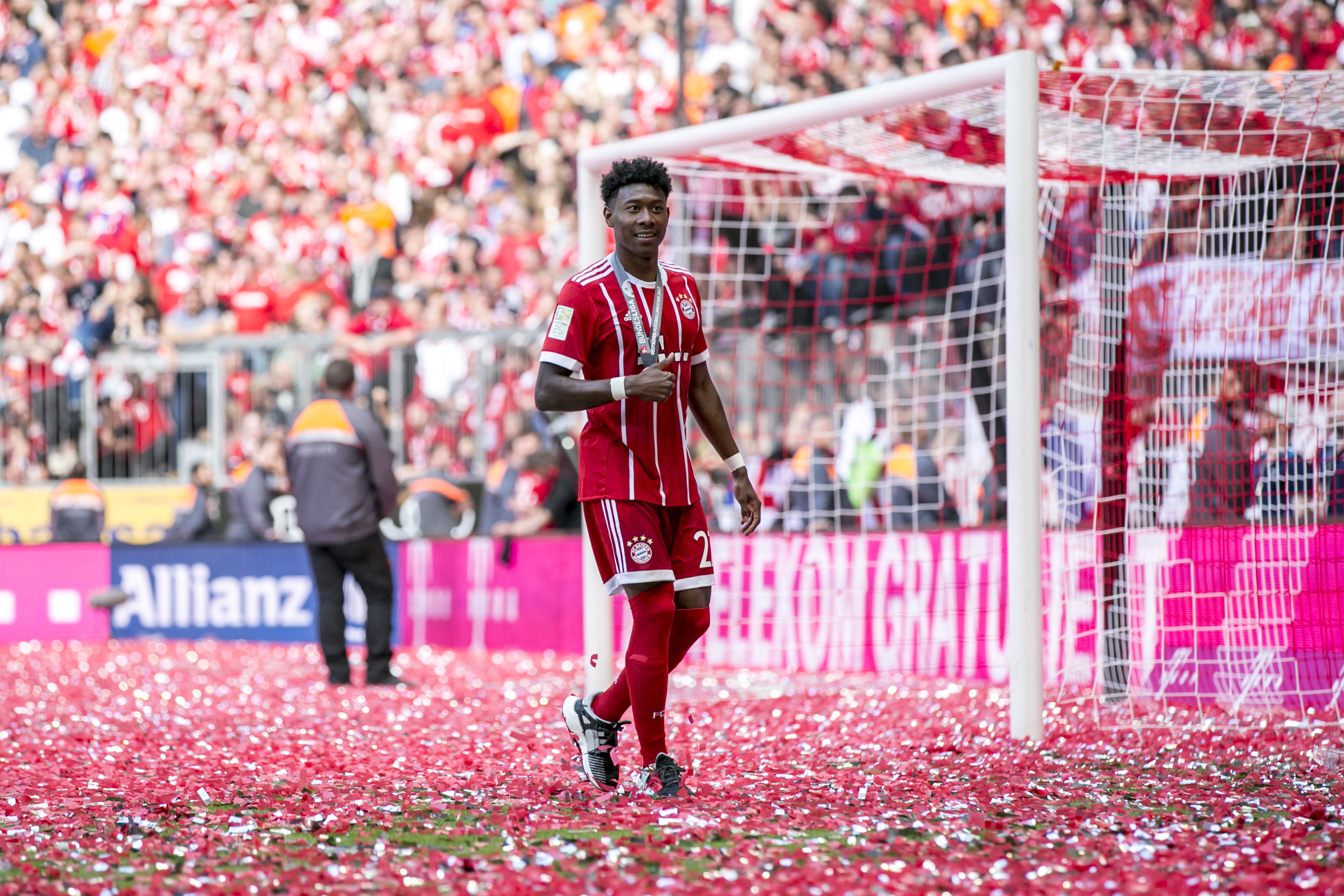 MUNICH, GERMANY - MAY 20: David Alaba of FC Bayern Muenchen is seen following the Bundesliga match between Bayern Muenchen and SC Freiburg at Allianz Arena on May 20, 2017 in Munich, Germany. (Photo by Jan Hetfleisch/Getty Images for MAN)
