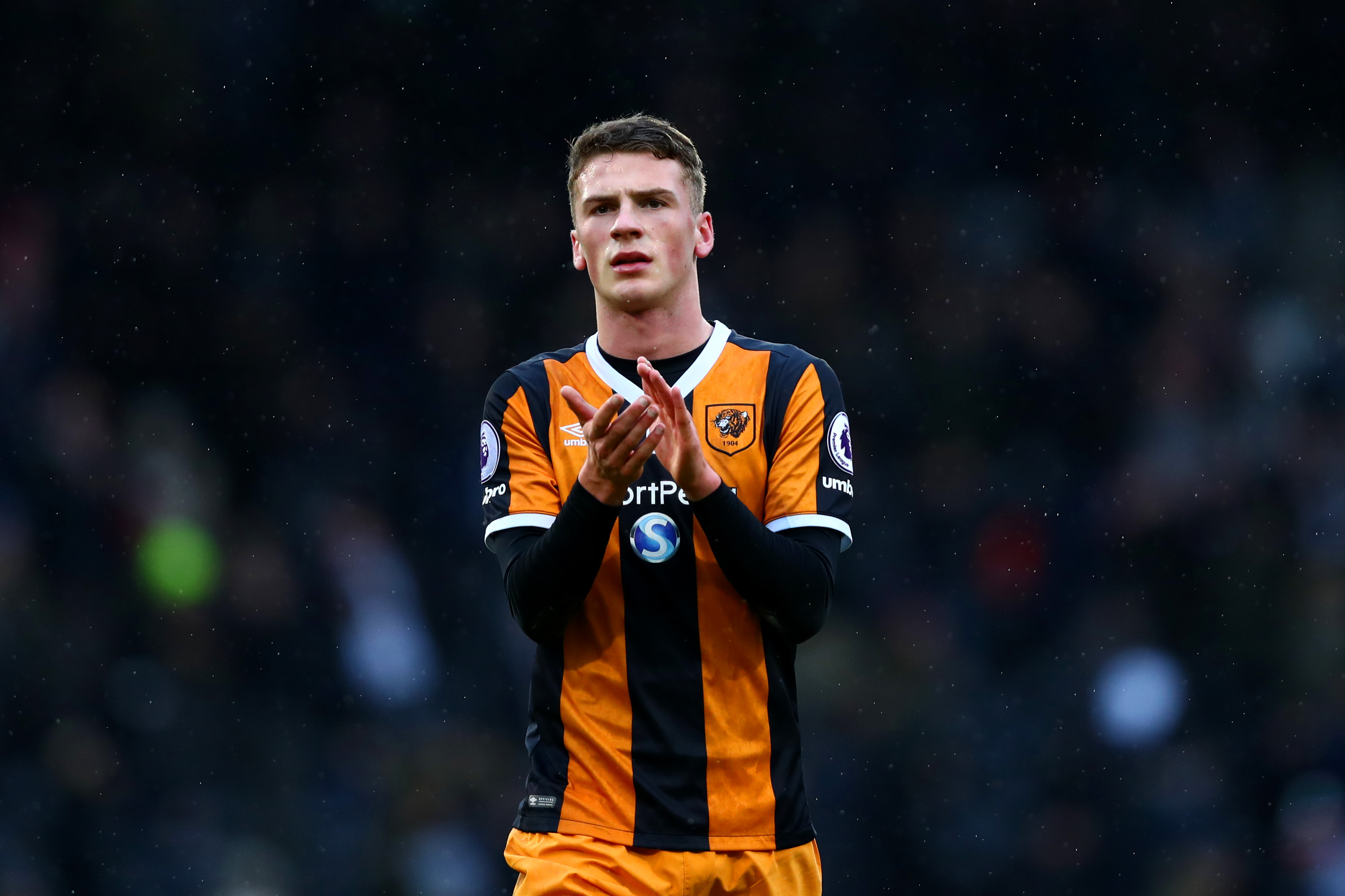 LONDON, ENGLAND - JANUARY 29:  Josh Tymon of Hull City applauds the fans after the Emirates FA Cup Fourth Round match between Fulham and Hull City at Craven Cottage on January 29, 2017 in London, England.  (Photo by Dan Istitene/Getty Images)