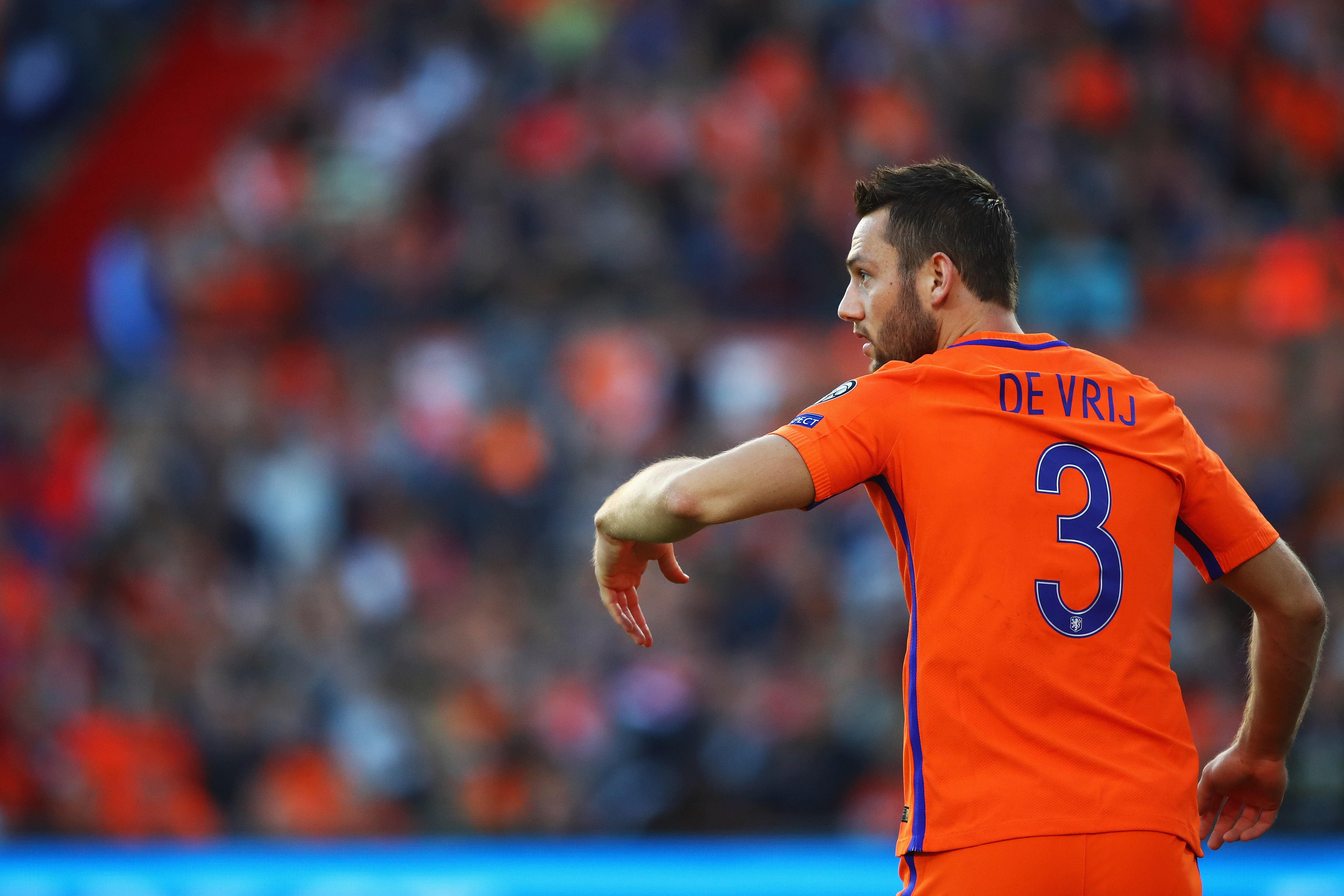 Stefan de Vrij will be unavailable for Netherlands against Italy due to injury. (Photo by Dean Mouhtaropoulos/Getty Images)