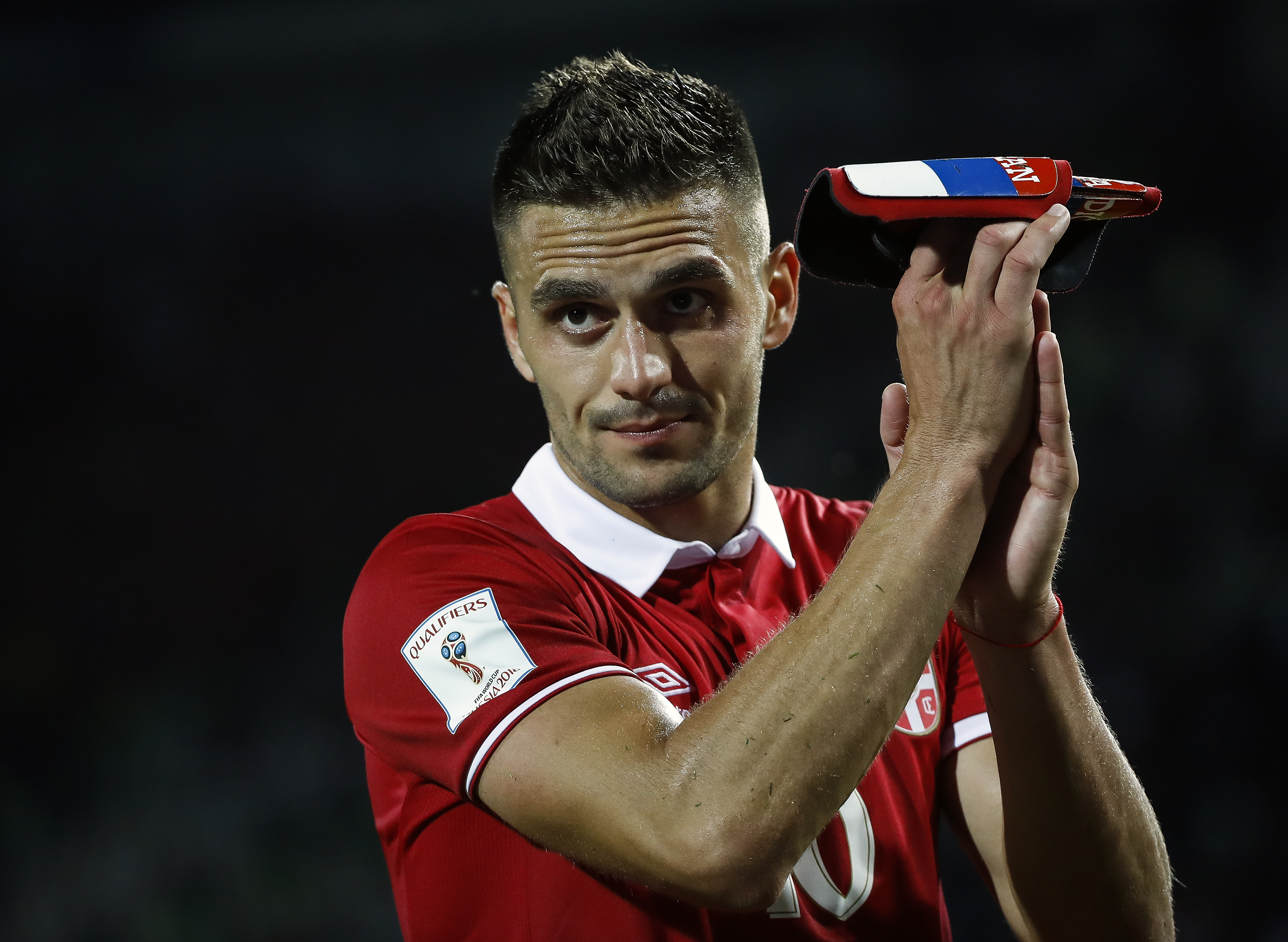 BELGRADE, SERBIA - JUNE 11: Dusan Tadic of Serbia reacts after the FIFA 2018 World Cup Qualifier between Serbia and Wales at stadium Rajko Mitic  on June 11, 2017 in Belgrade, Serbia. (Photo by Srdjan Stevanovic/Getty Images)