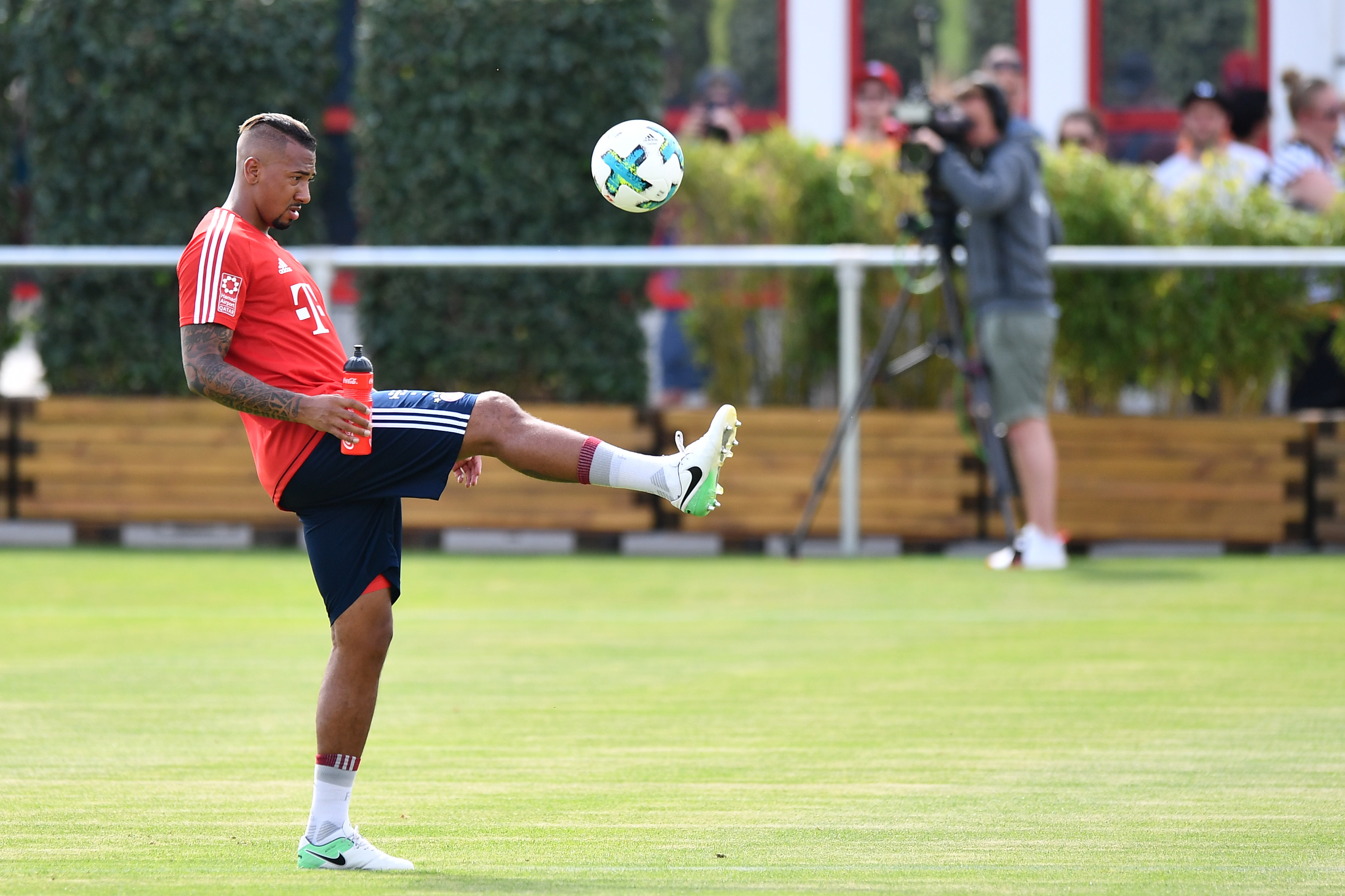 MUNICH, GERMANY - JULY 10: Jerome Boateng of FC Bayern Muenchen in action during a training session at Saebener Strasse training ground on July 10, 2017 in Munich, Germany. (Photo by Sebastian Widmann/Bongarts/Getty Images)