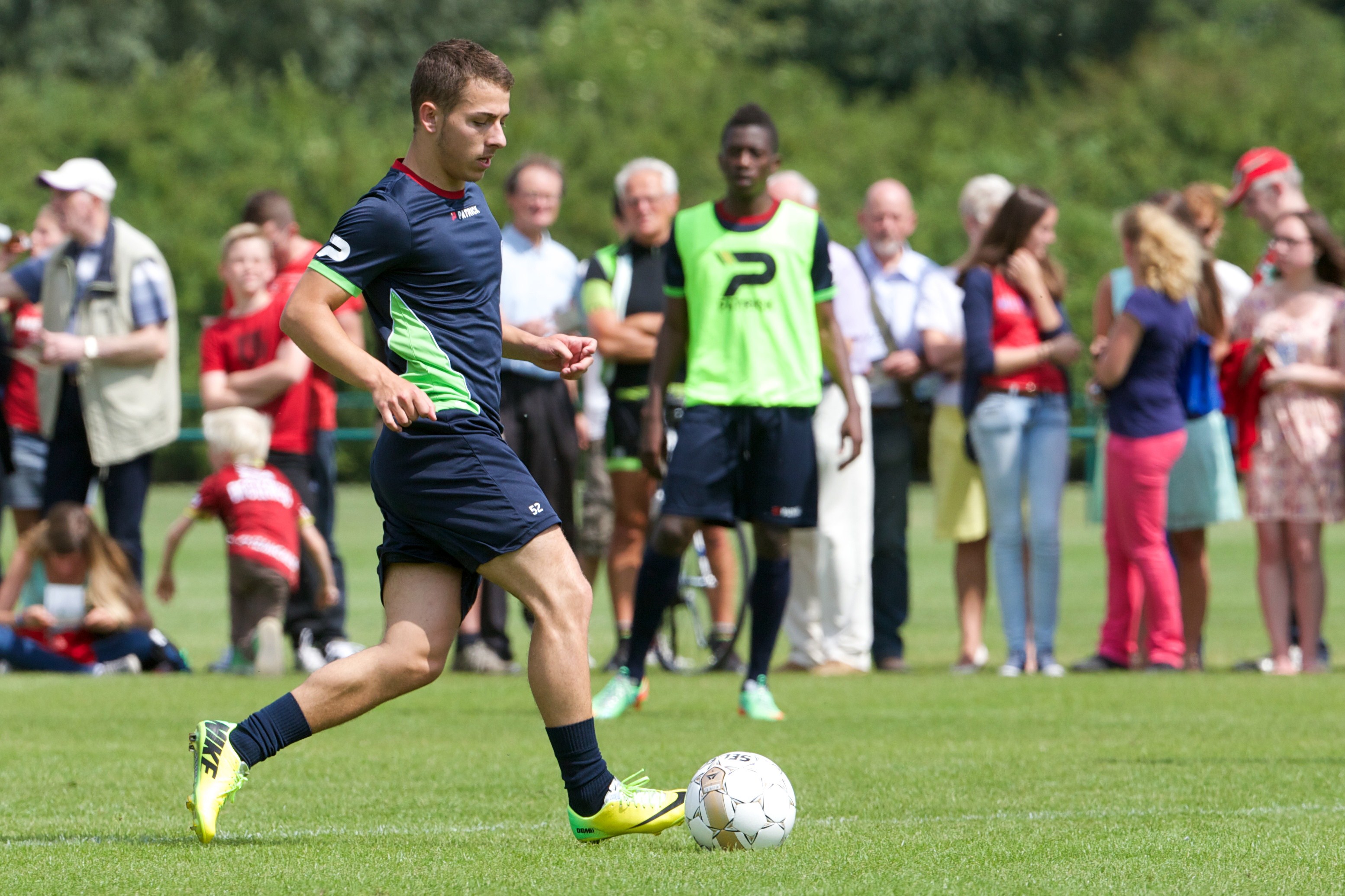 Essevee's new player Kylian Hazard takes part in a training session of the Belgian first division soccer team Zulte Waregem, the first training for the 2014-2015 season, on June 21, 2014 in Waregem. AFP PHOTO / BELGA / KURT DESPLENTER

--BELGIUM OUT--        (Photo credit should read KURT DESPLENTER/AFP/Getty Images)